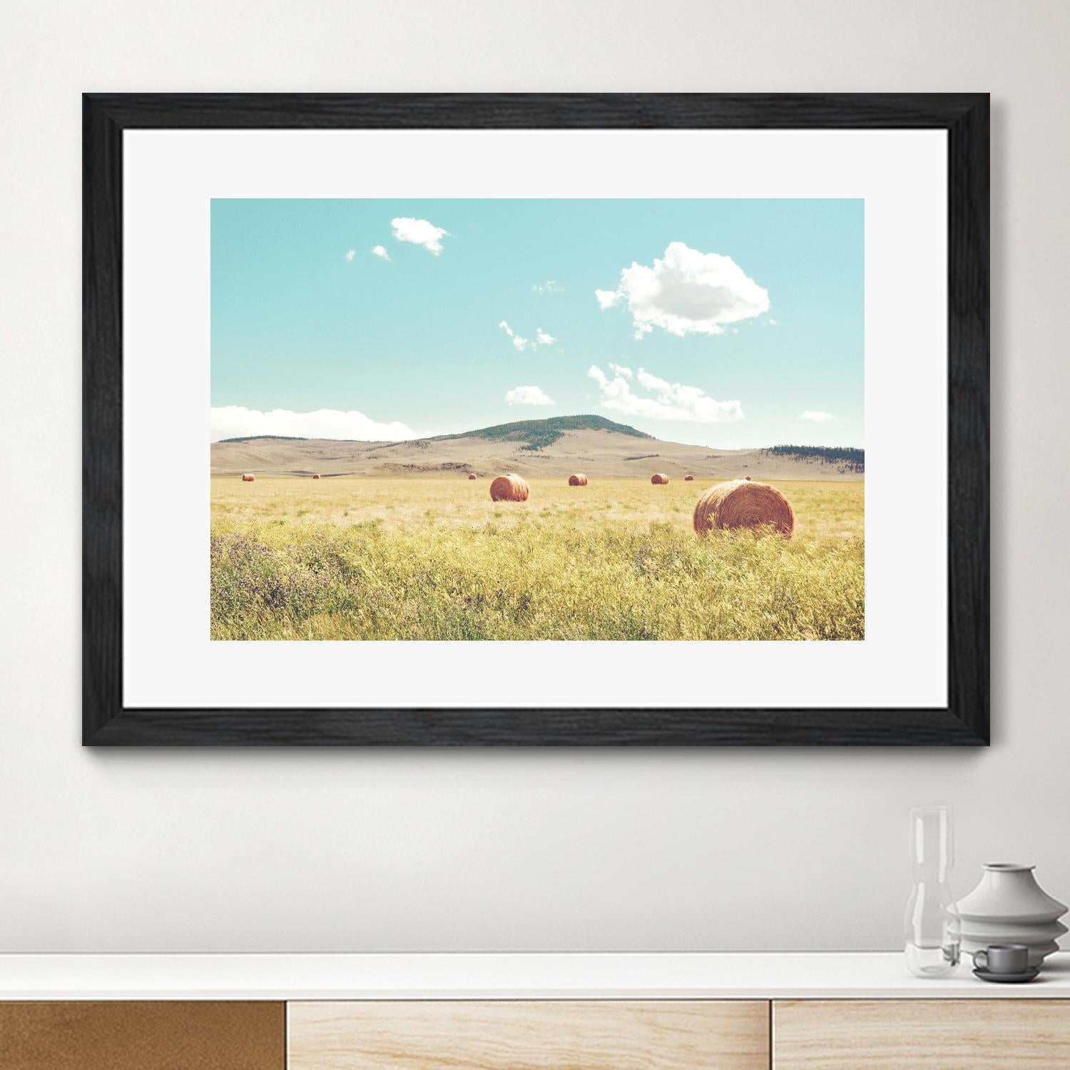 A Day in the Fields by Annie Bailey Art on GIANT ART - blue,green landscapes, photography, clouds, farms, hills