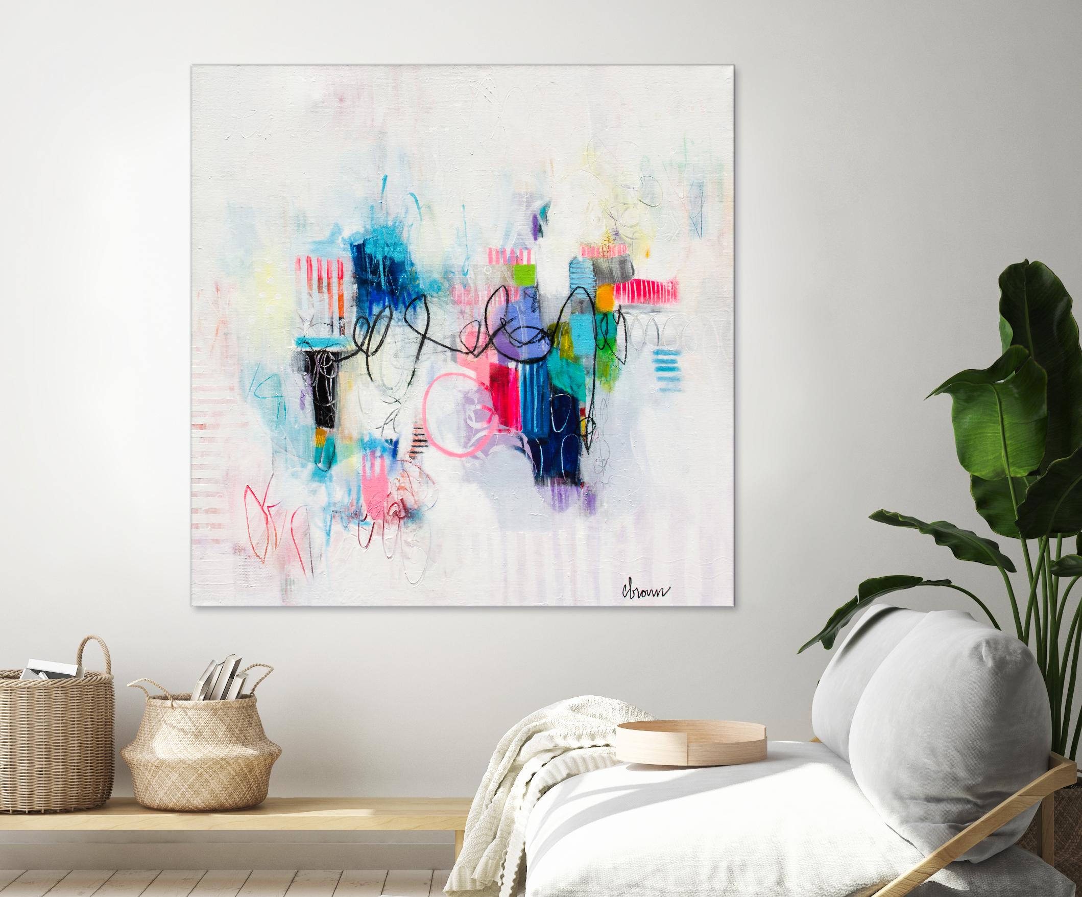 Possibilities of the Heart by Cynthia Anne Brown on GIANT ART - pink,blue abstracts, contemporary