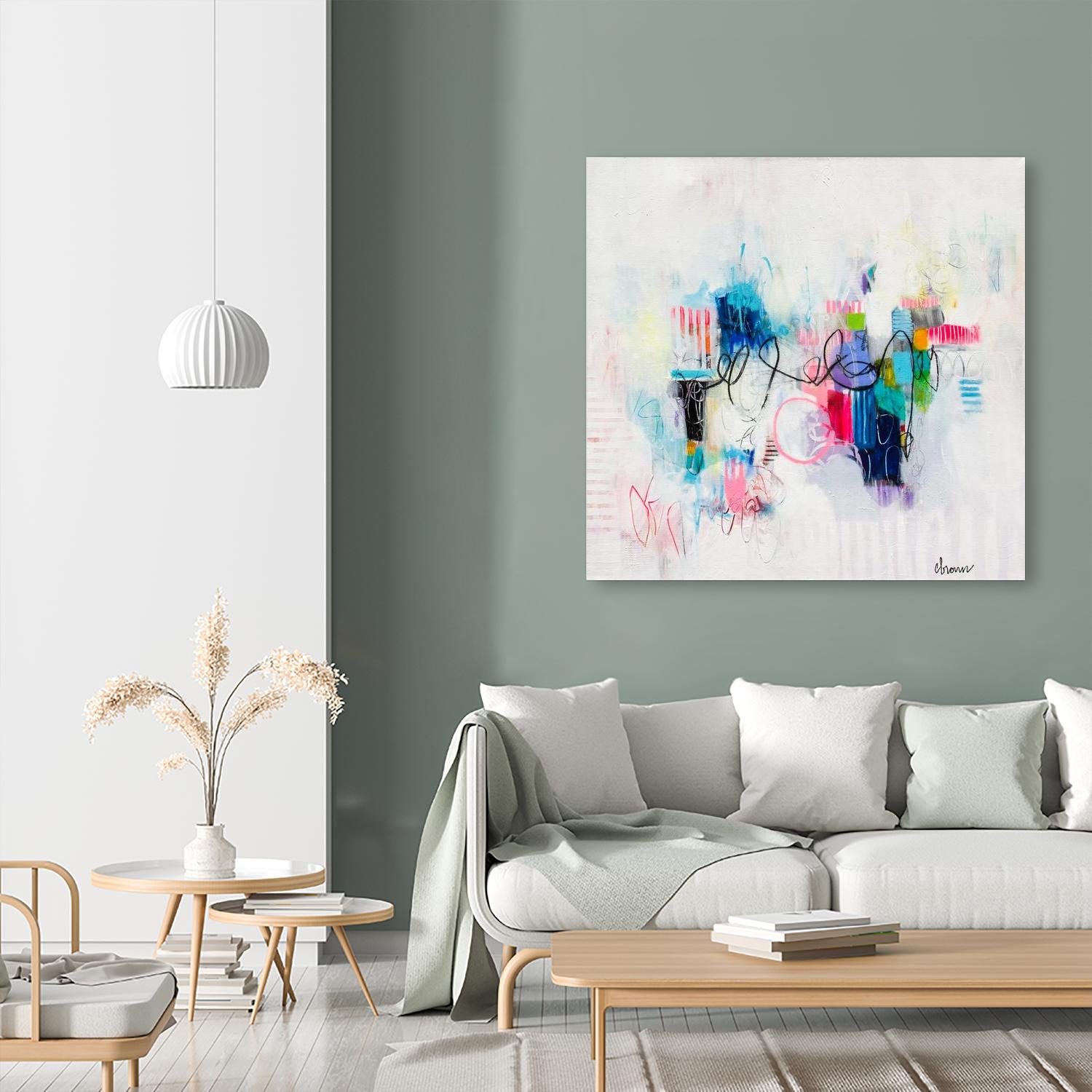 Possibilities of the Heart by Cynthia Anne Brown on GIANT ART - pink,blue abstracts, contemporary