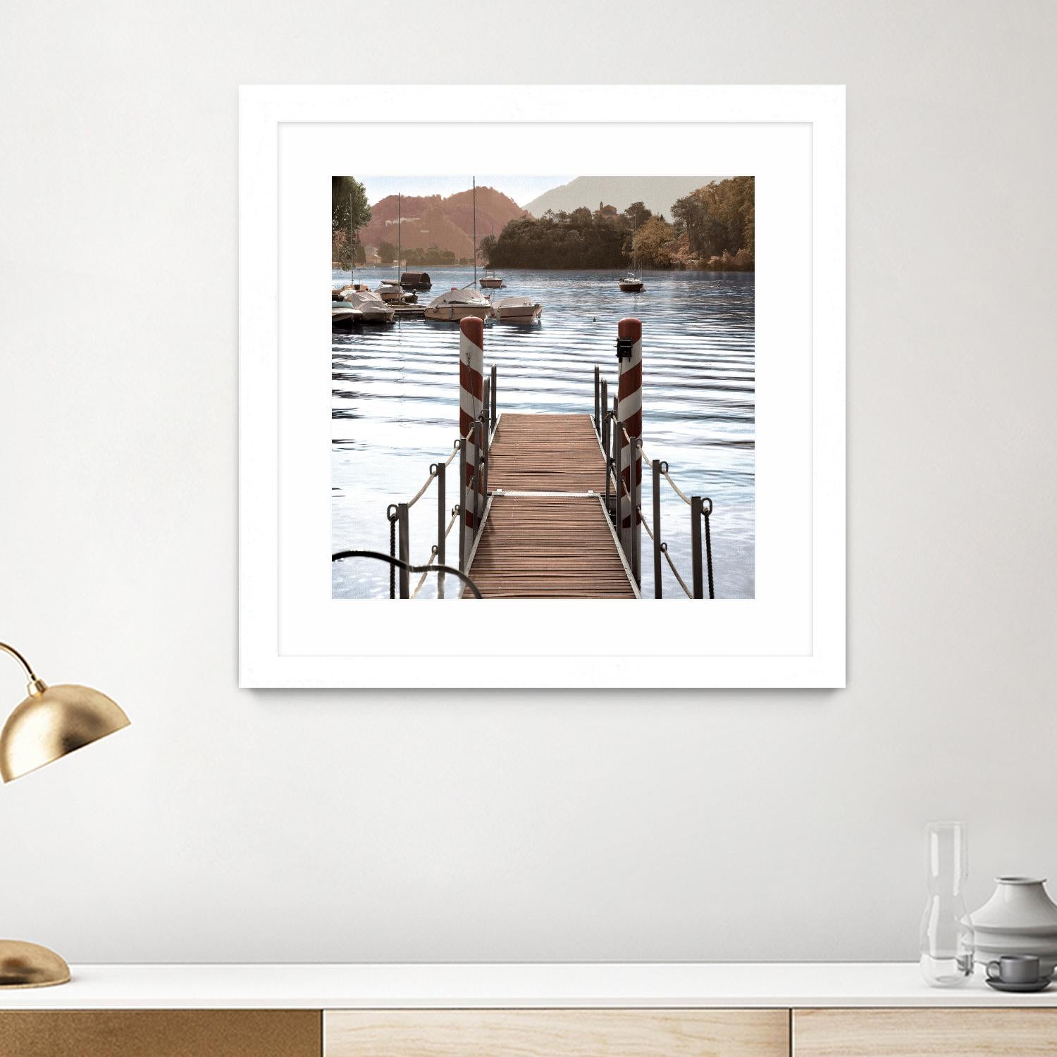 Island Harbor Pier by Alan Blaustein on GIANT ART - multicolor photography; landscapes; coastal