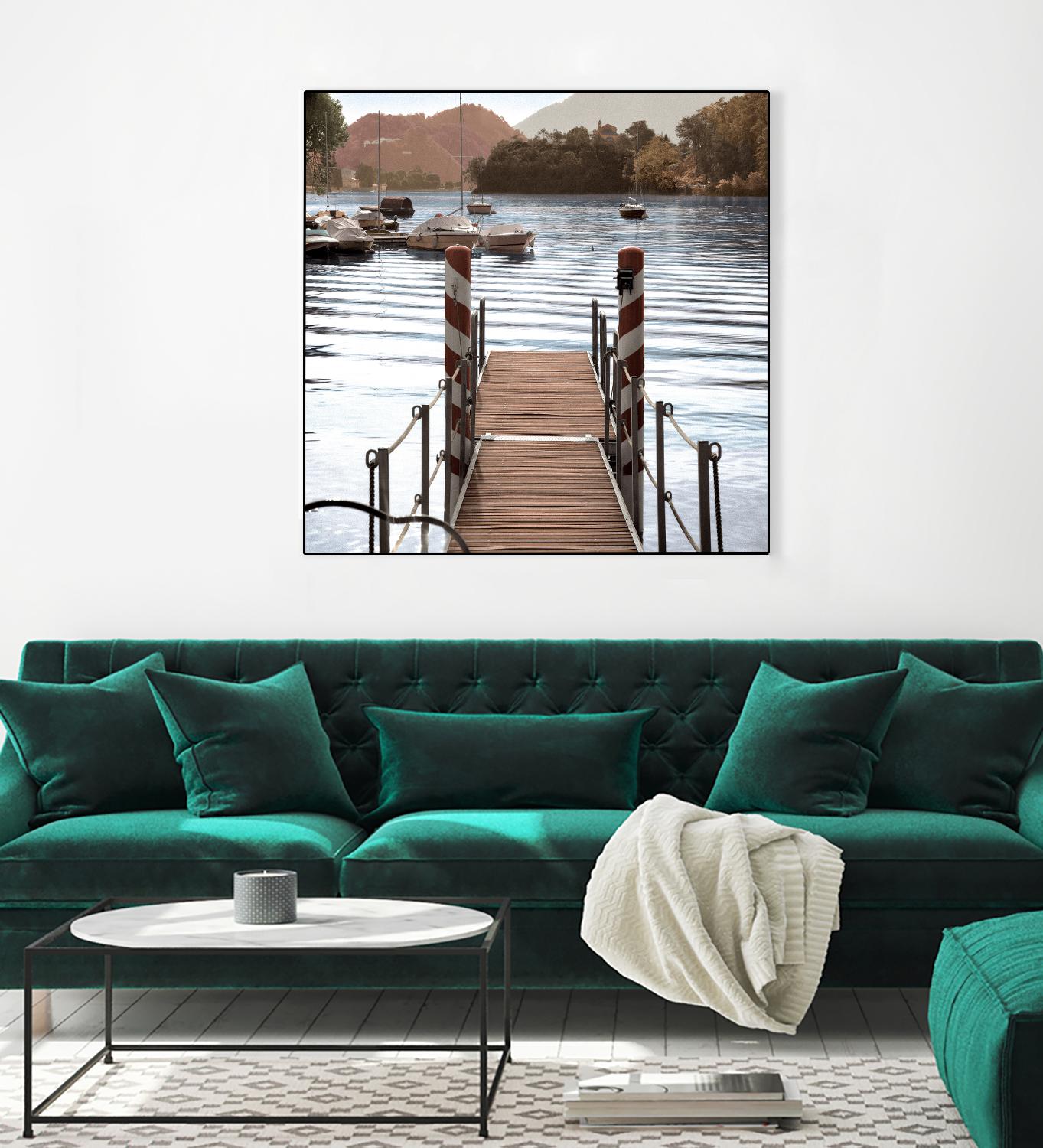 Island Harbor Pier by Alan Blaustein on GIANT ART - multicolor photography; landscapes; coastal