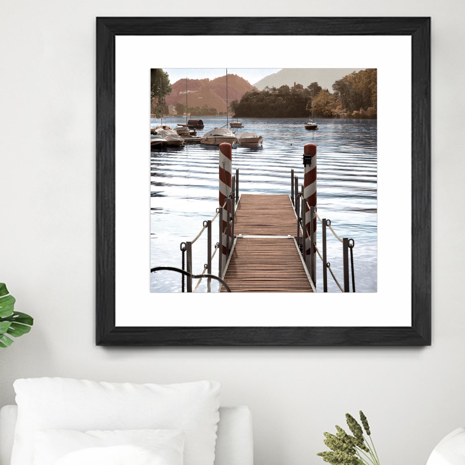 Island Harbor Pier by Alan Blaustein on GIANT ART - multicolor photography; landscapes; coastal