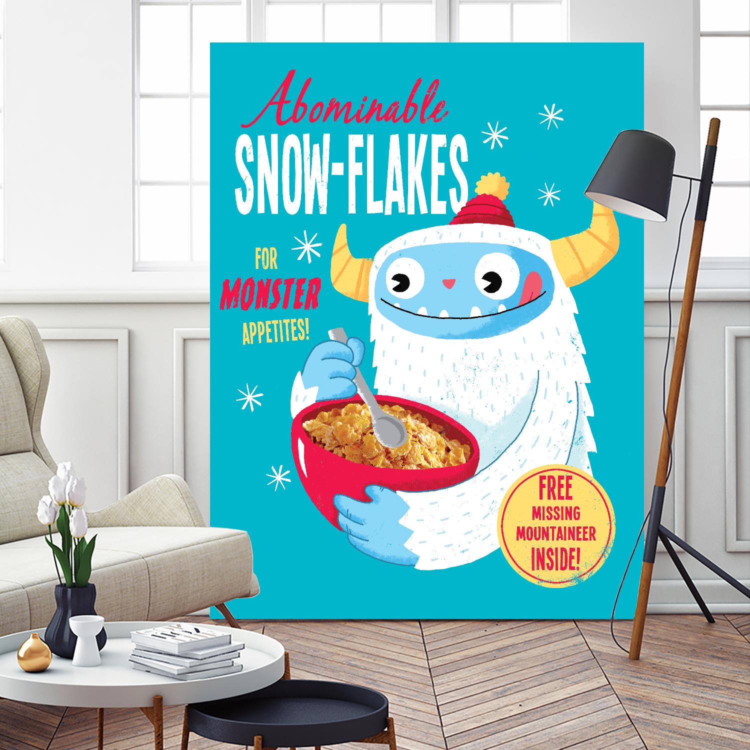 Abominable Snowflakes by Michael Buxton on GIANT ART - multicolor urban/pop surrealism; novelty; children; cuisine