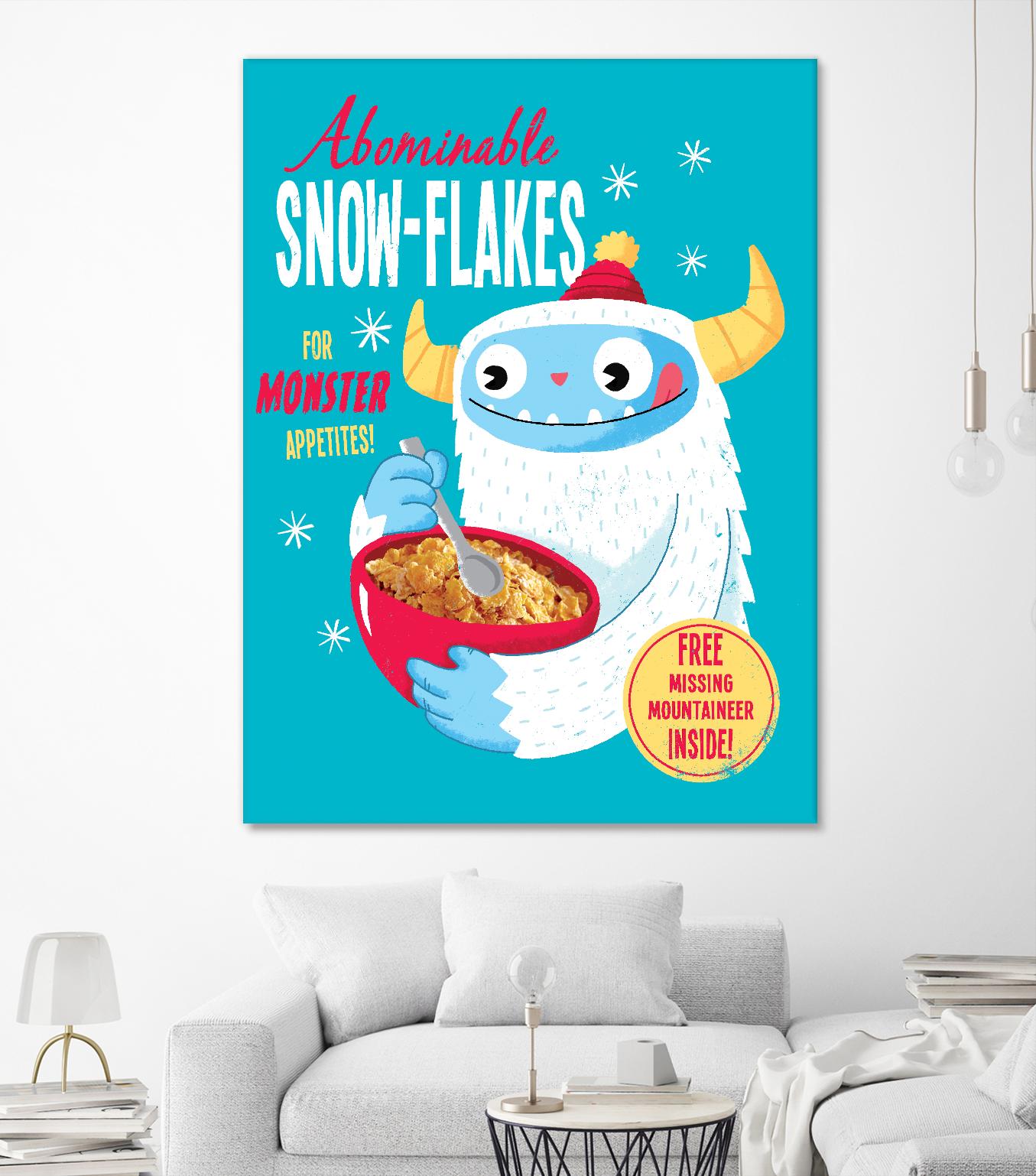 Abominable Snowflakes by Michael Buxton on GIANT ART - multicolor urban/pop surrealism; novelty; children; cuisine