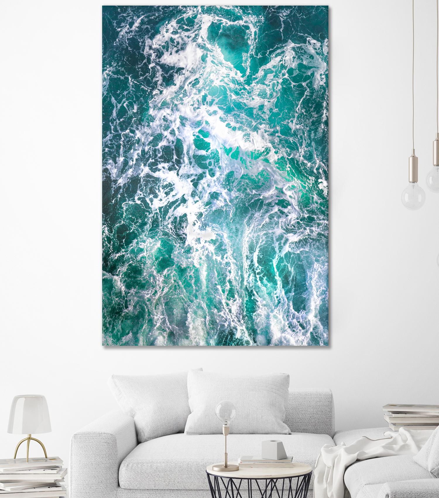 Teal Embrace by Lynne Douglas on GIANT ART - blue coastal, landscapes, photography, ocean, waves