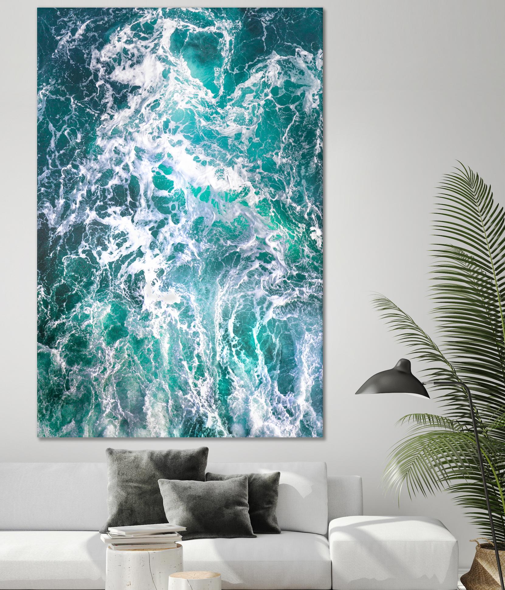 Teal Embrace by Lynne Douglas on GIANT ART - blue coastal, landscapes, photography, ocean, waves