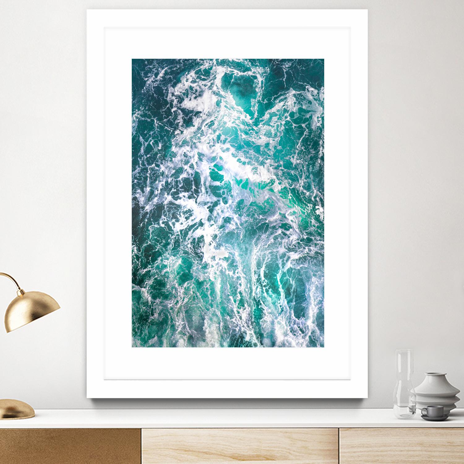 Teal Embrace by Lynne Douglas on GIANT ART - blue coastal, landscapes, photography, ocean, waves