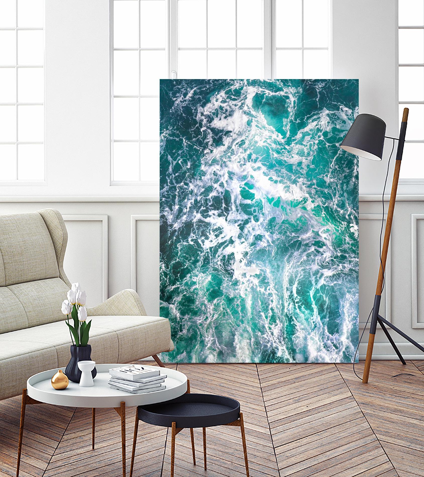 Teal Embrace by Lynne Douglas on GIANT ART - blue coastal, landscapes, photography, ocean, waves