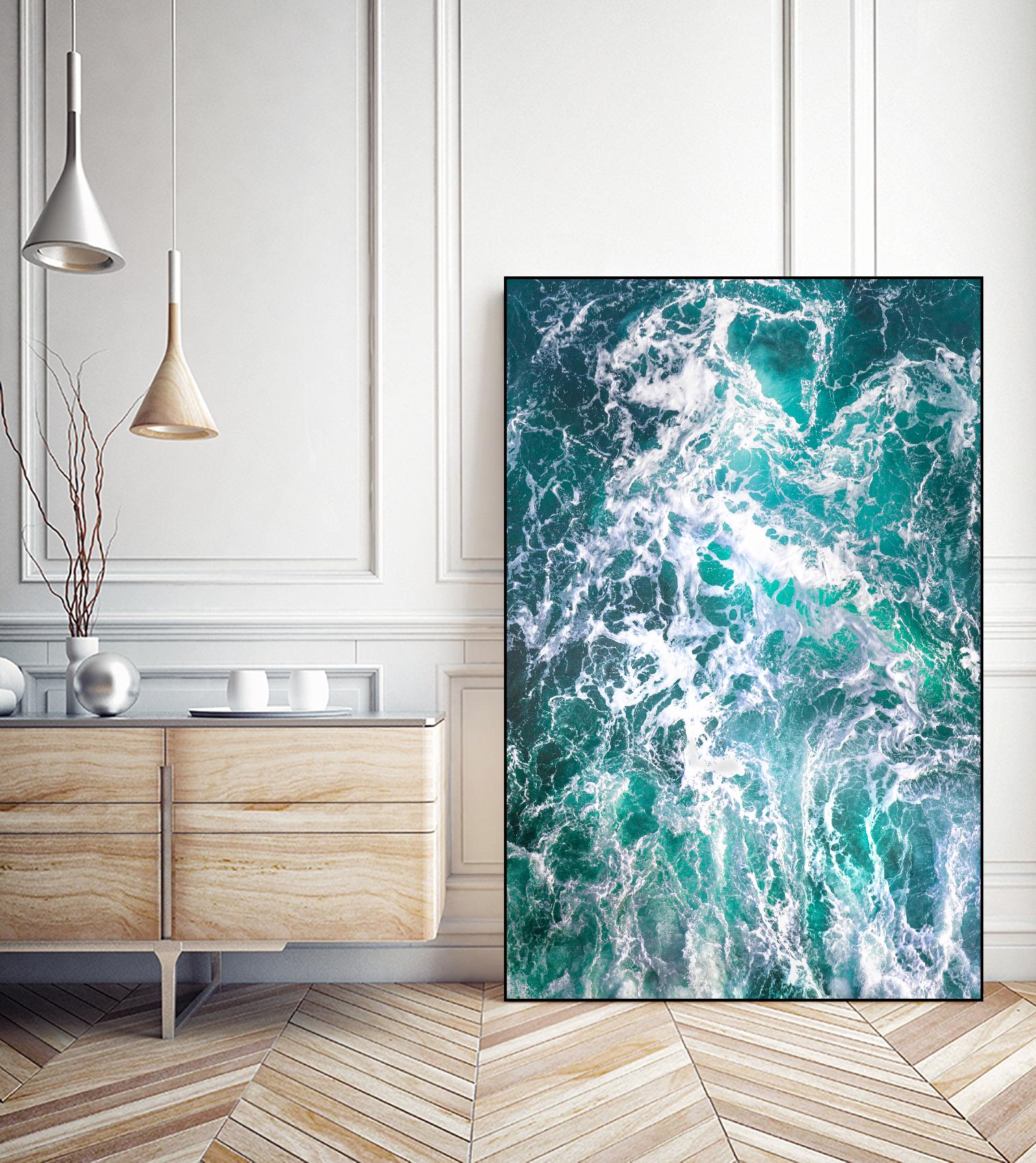 Teal Embrace by Lynne Douglas on GIANT ART - blue coastal, landscapes, photography, ocean, waves