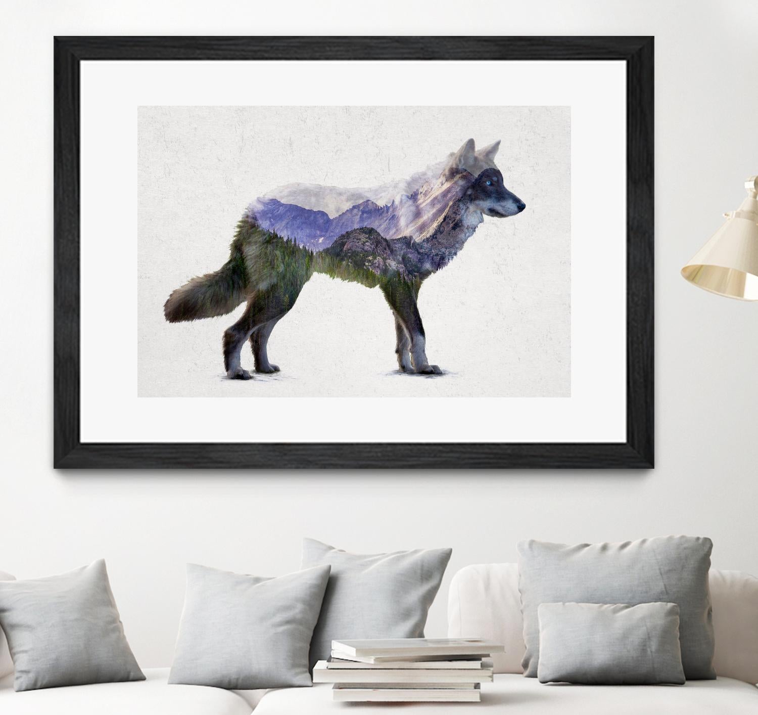 Rocky Mountain Grey Wolf by Davies Babies on GIANT ART - white animals