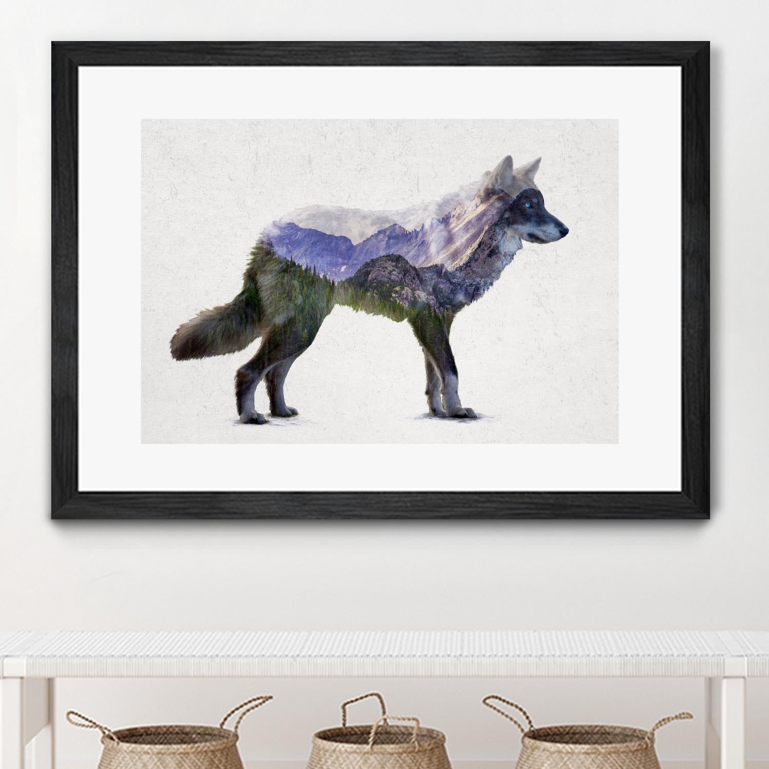 Rocky Mountain Grey Wolf by Davies Babies on GIANT ART - white animals