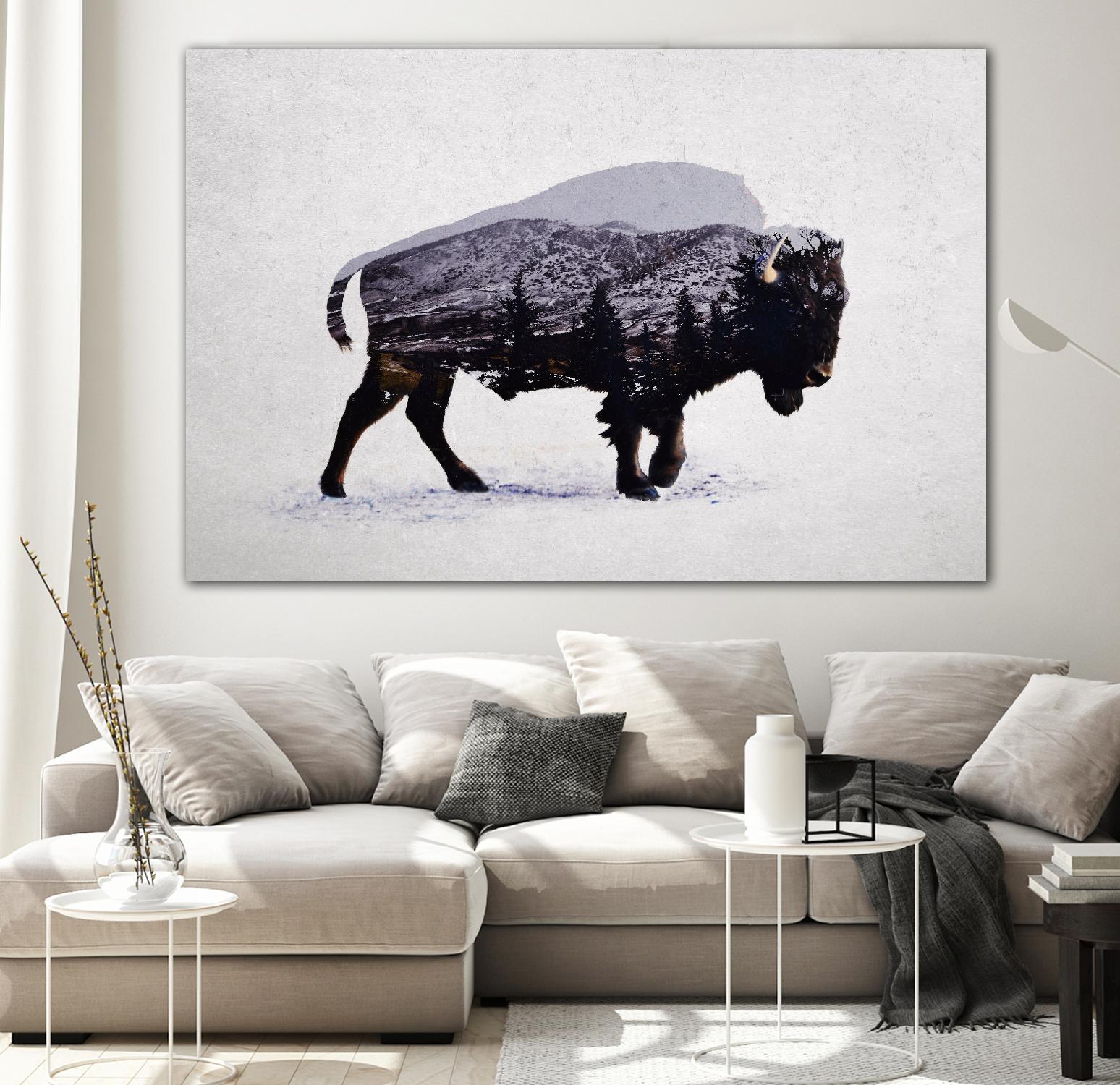 The American Bison by Davies Babies on GIANT ART - white animals