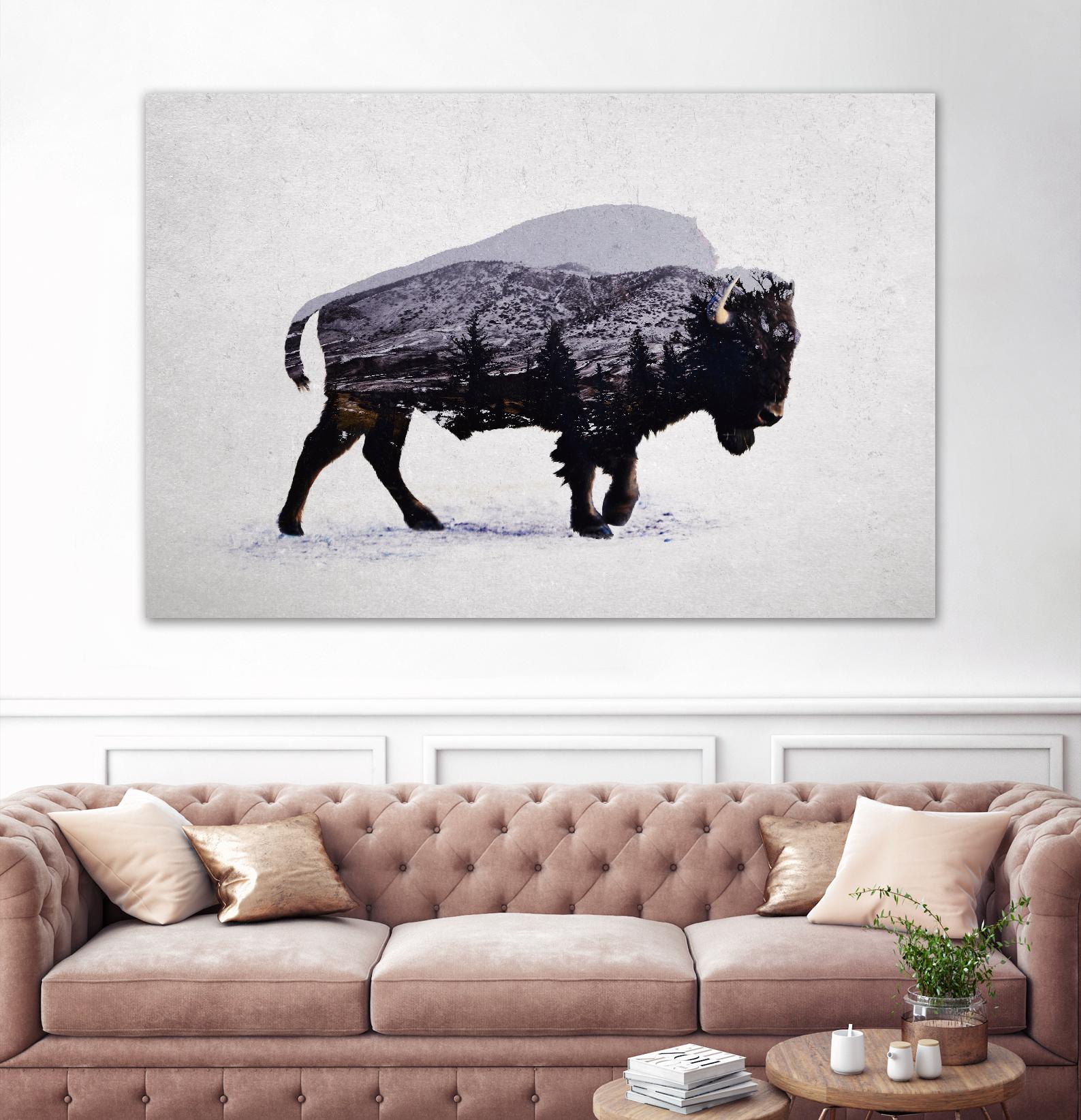 The American Bison by Davies Babies on GIANT ART - white animals