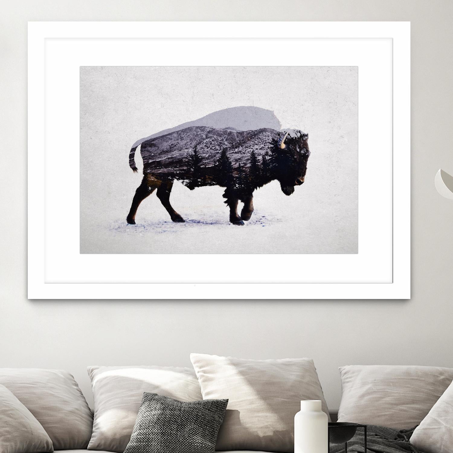 The American Bison by Davies Babies on GIANT ART - white animals