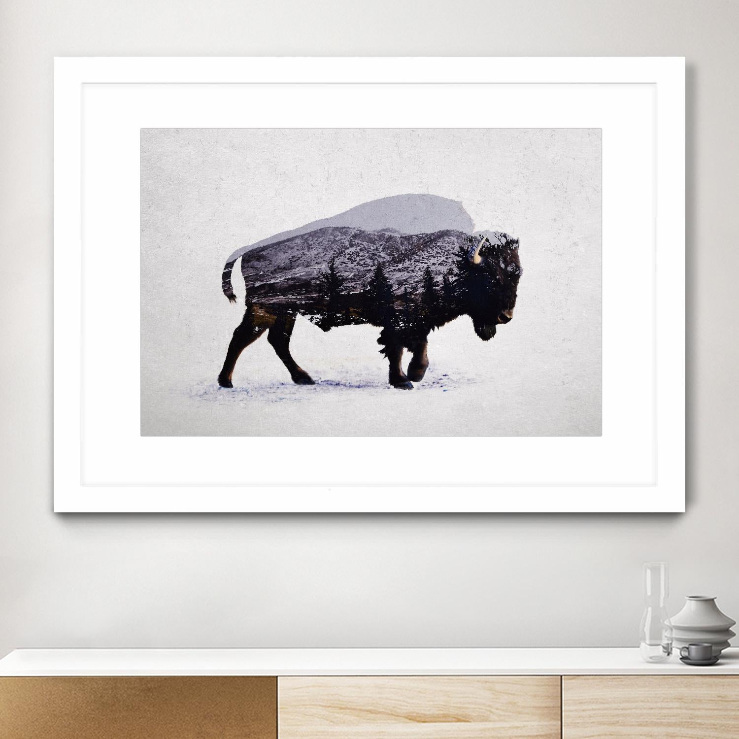 The American Bison by Davies Babies on GIANT ART - white animals