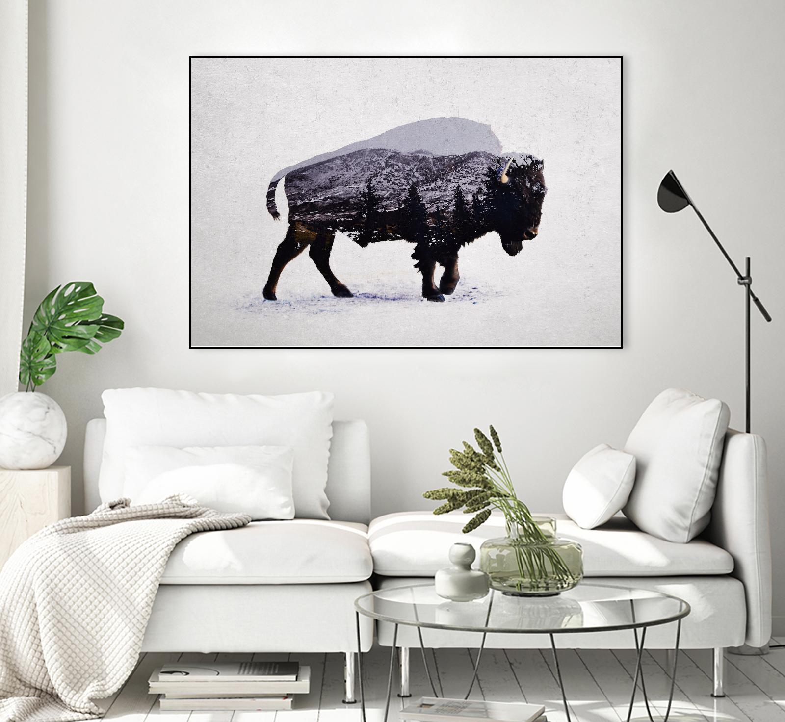The American Bison by Davies Babies on GIANT ART - white animals