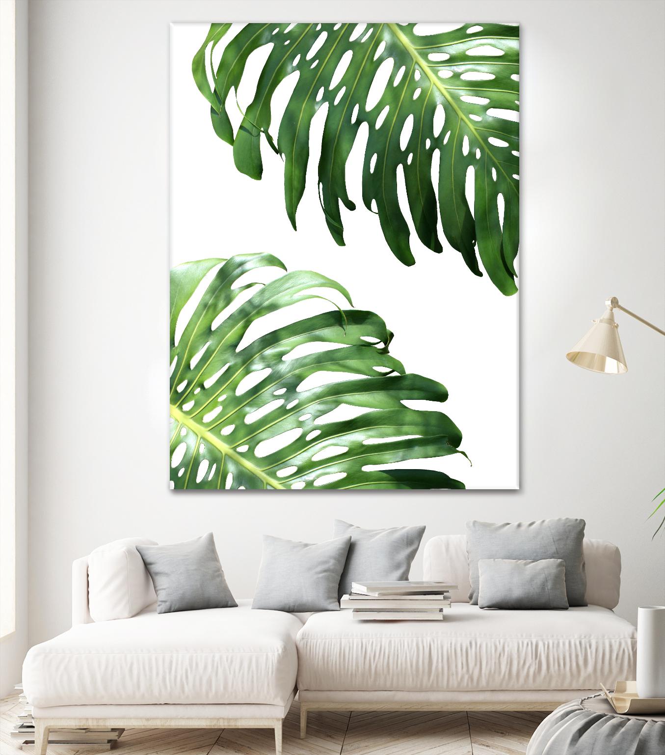 Double Philodendron (color) by Lexie Greer on GIANT ART - green botanical leaves