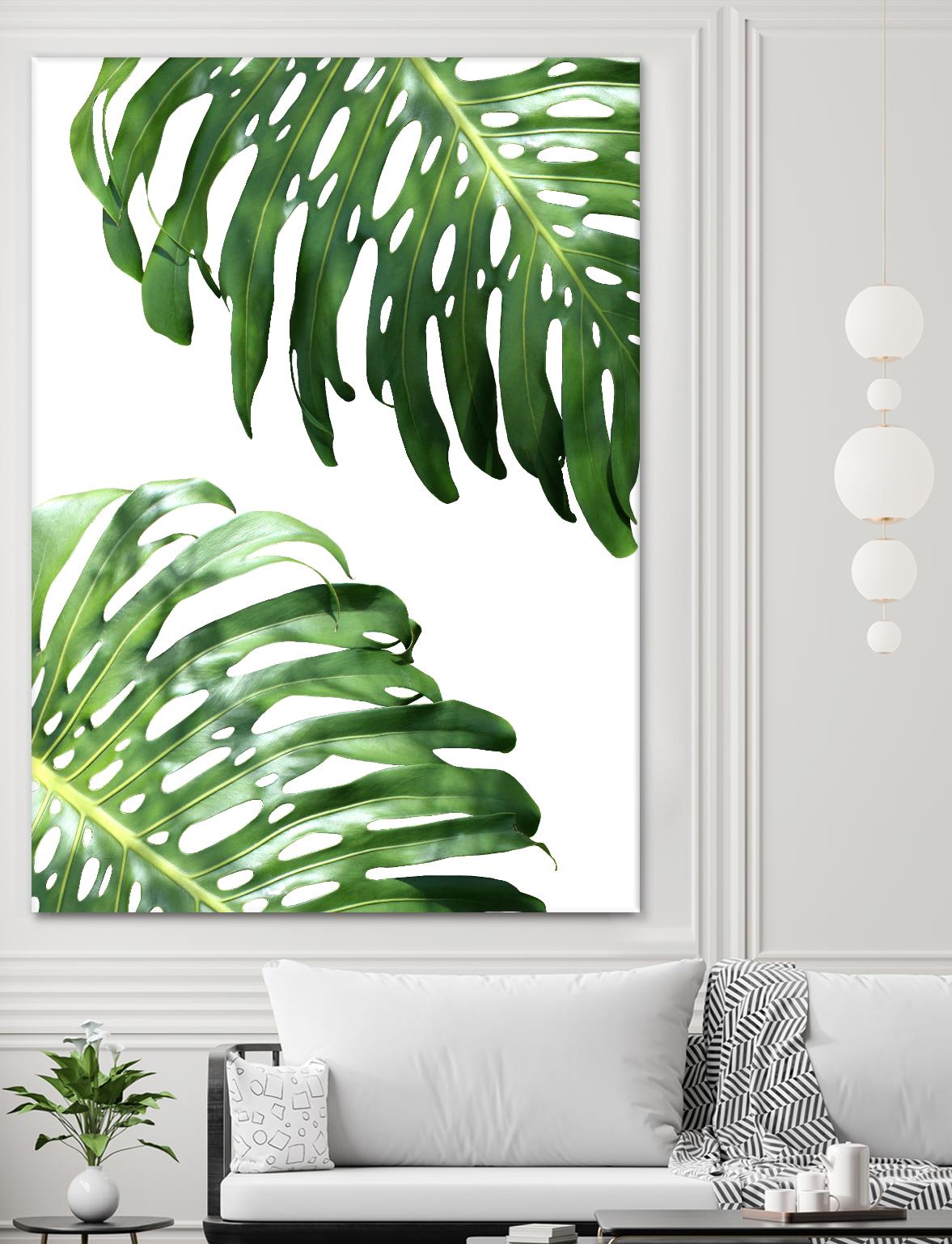 Double Philodendron (color) by Lexie Greer on GIANT ART - green botanical leaves