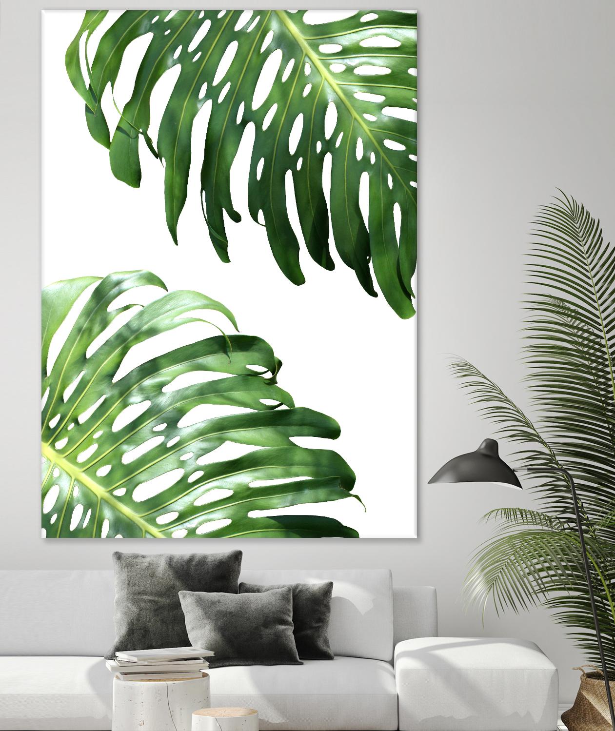 Double Philodendron (color) by Lexie Greer on GIANT ART - green botanical leaves