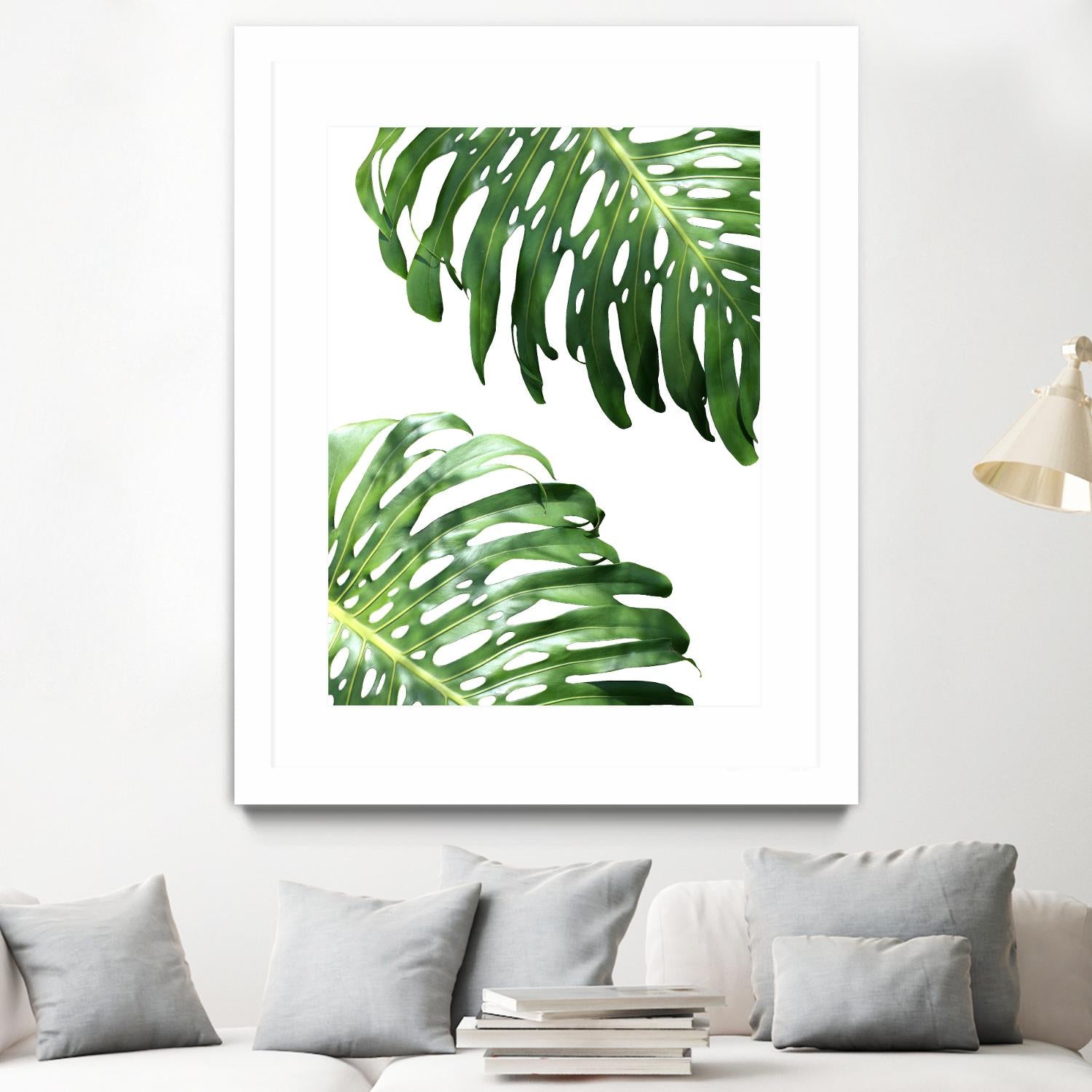 Double Philodendron (color) by Lexie Greer on GIANT ART - green botanical leaves