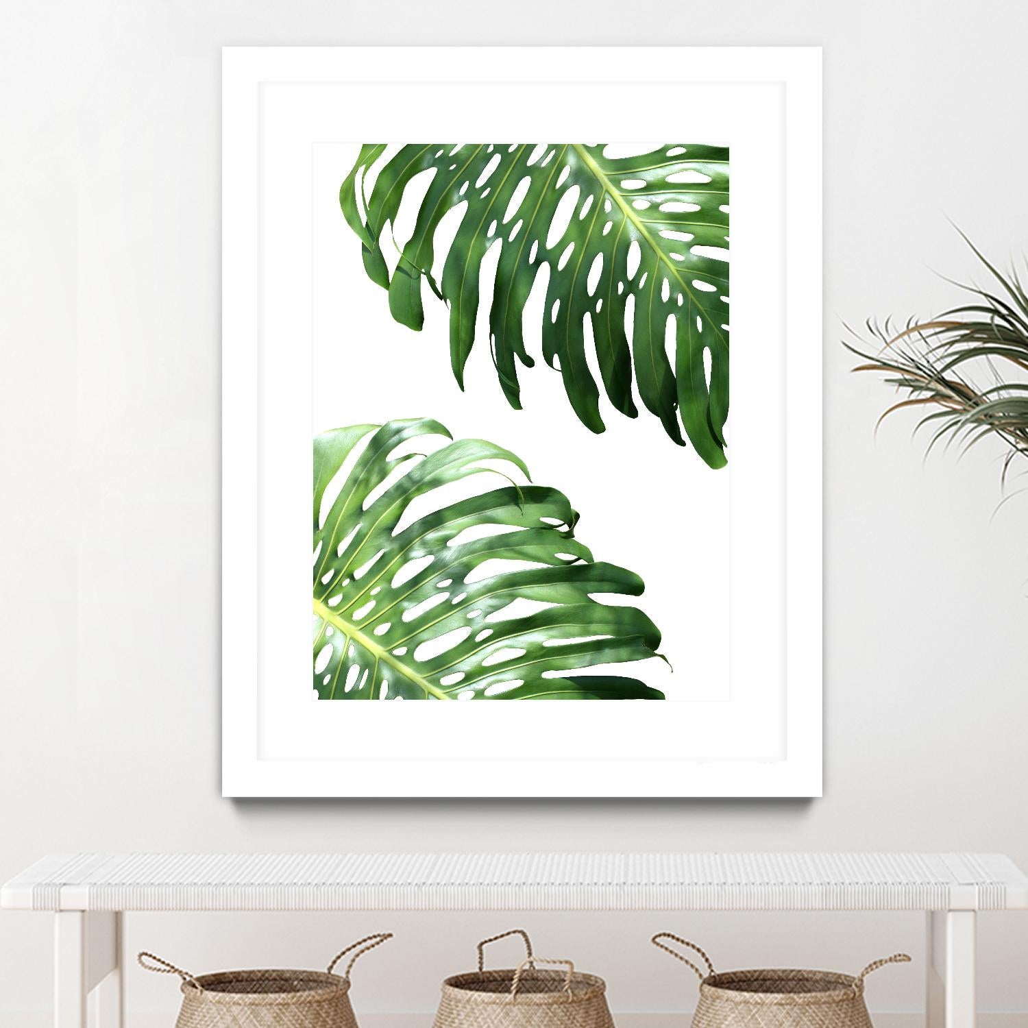 Double Philodendron (color) by Lexie Greer on GIANT ART - green botanical leaves