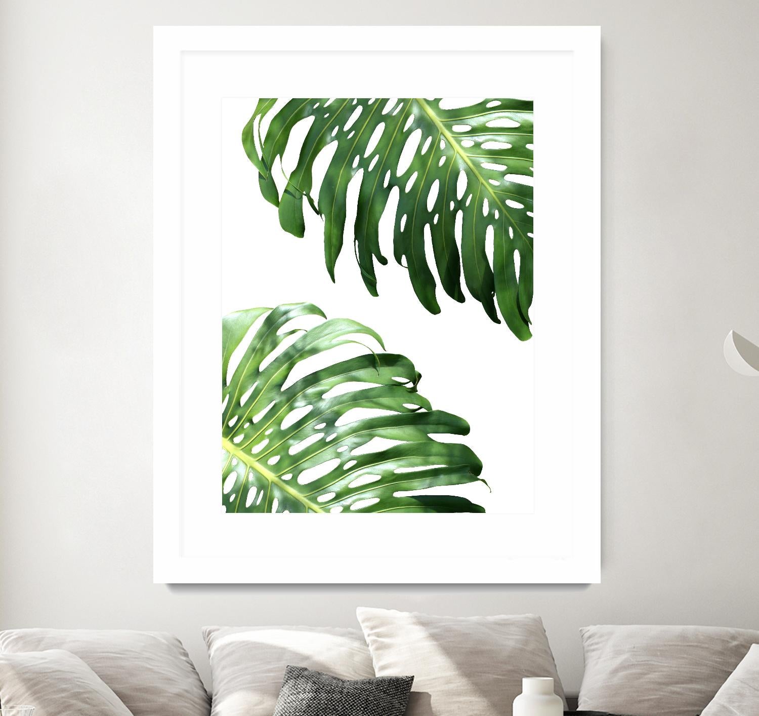 Double Philodendron (color) by Lexie Greer on GIANT ART - green botanical leaves