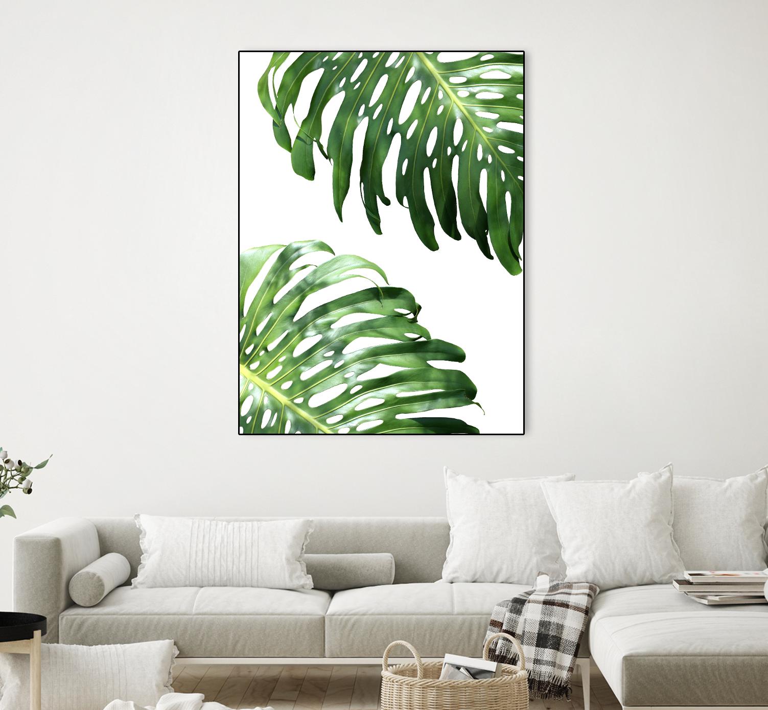 Double Philodendron (color) by Lexie Greer on GIANT ART - green botanical leaves