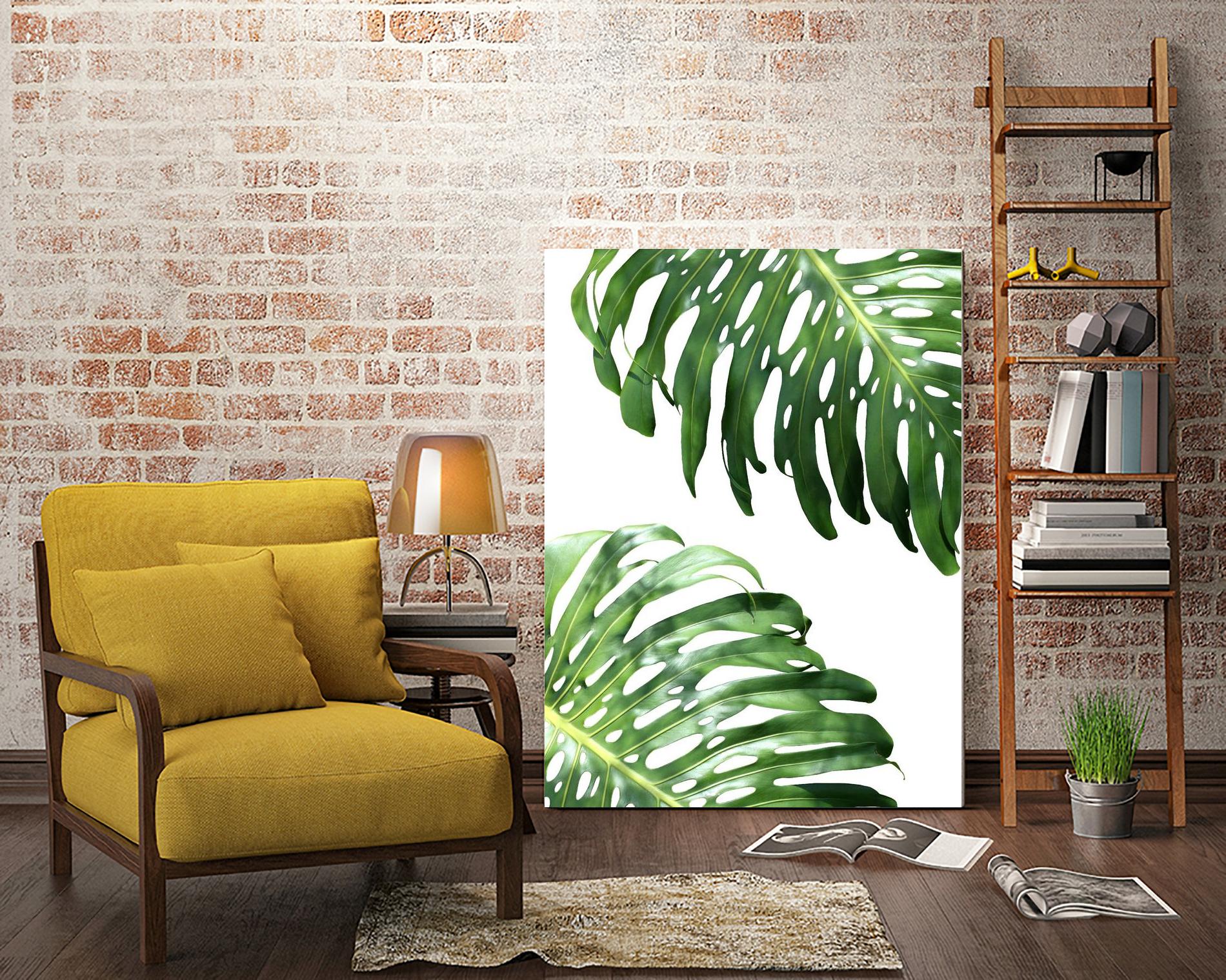 Double Philodendron (color) by Lexie Greer on GIANT ART - green botanical leaves
