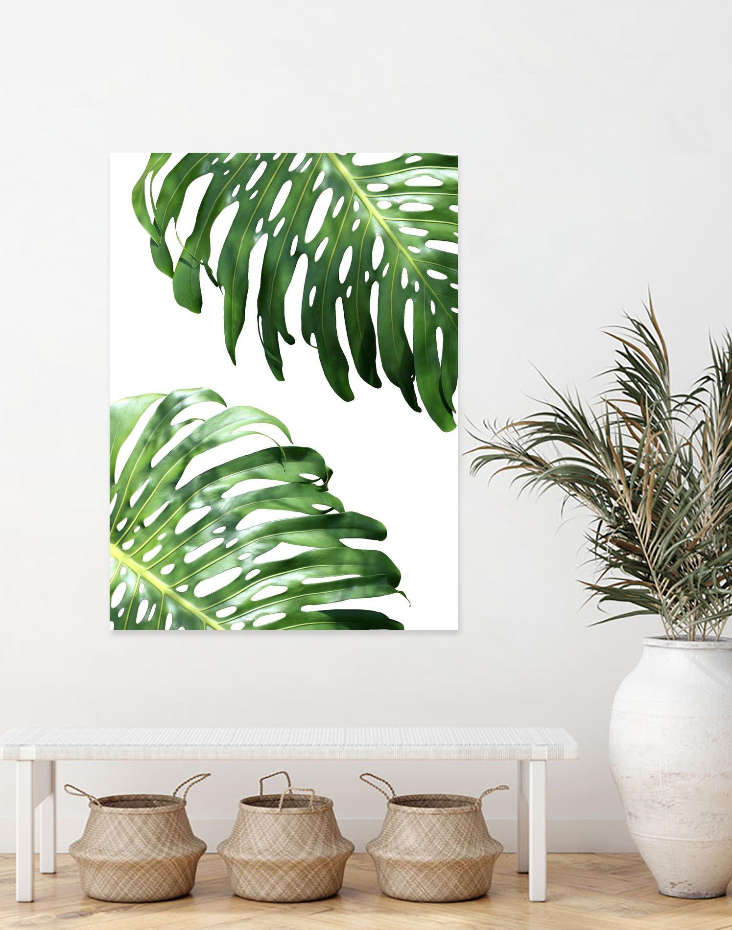 Double Philodendron (color) by Lexie Greer on GIANT ART - green botanical leaves