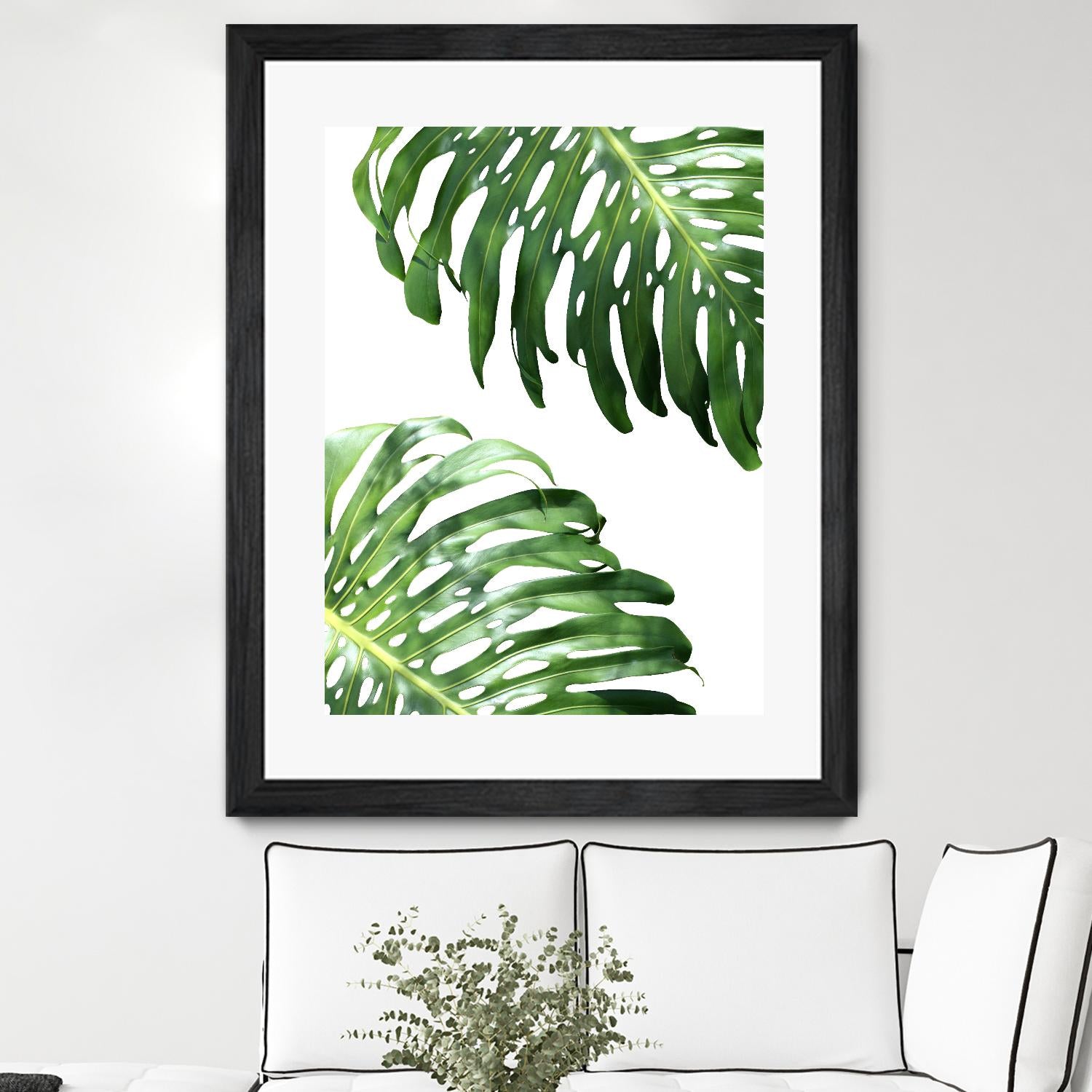Double Philodendron (color) by Lexie Greer on GIANT ART - green botanical leaves
