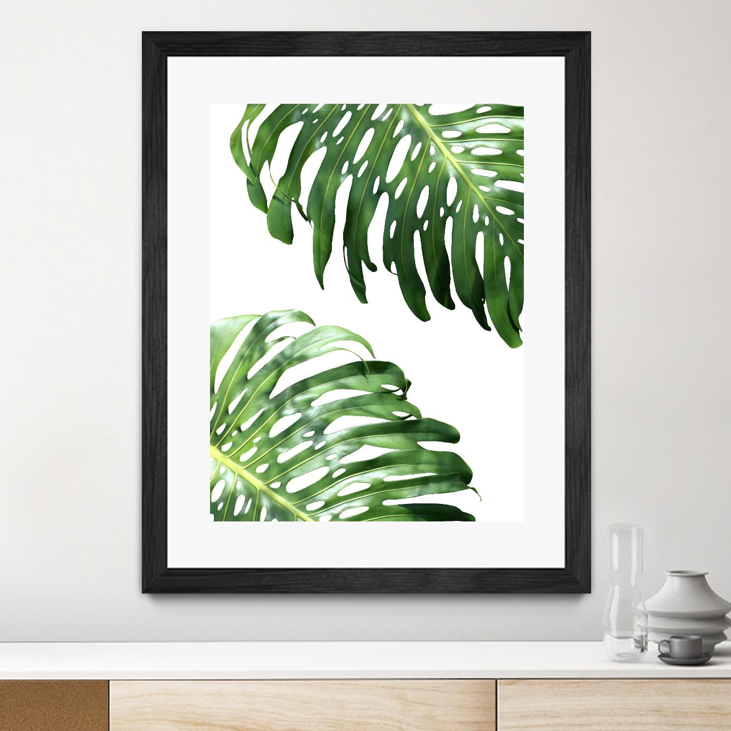 Double Philodendron (color) by Lexie Greer on GIANT ART - green botanical leaves