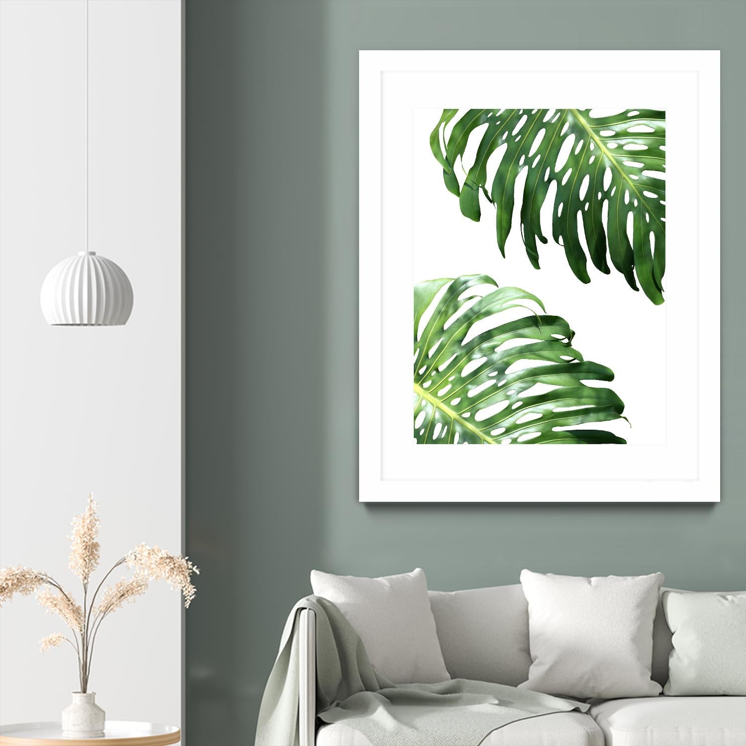 Double Philodendron (color) by Lexie Greer on GIANT ART - green botanical leaves