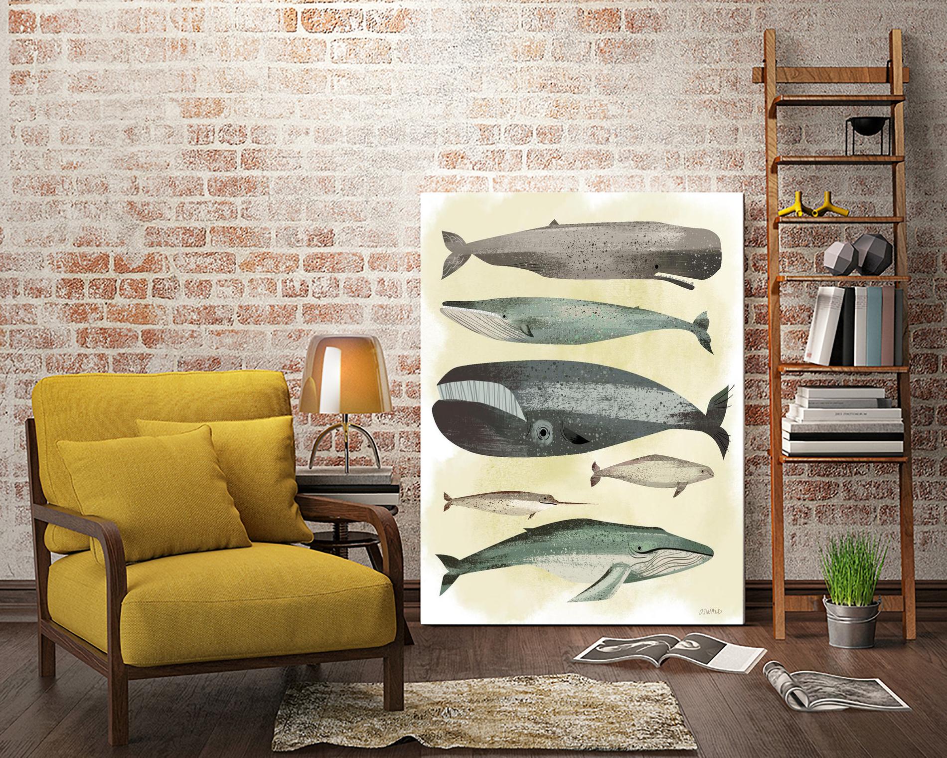 Whales by Pete Oswald on GIANT ART - multicolor animals