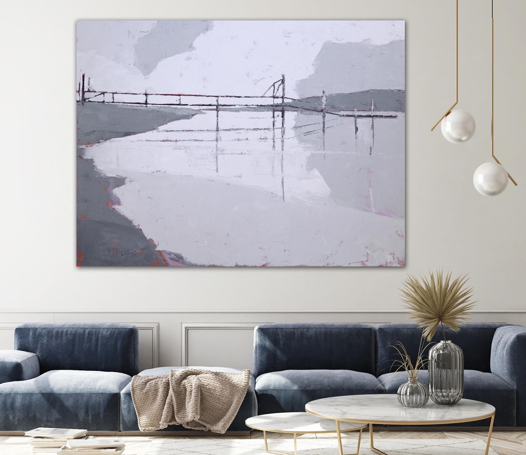 Tidal River by John Rufo on GIANT ART - white coastal, contemporary, landscapes, docks/piers, rivers/streams