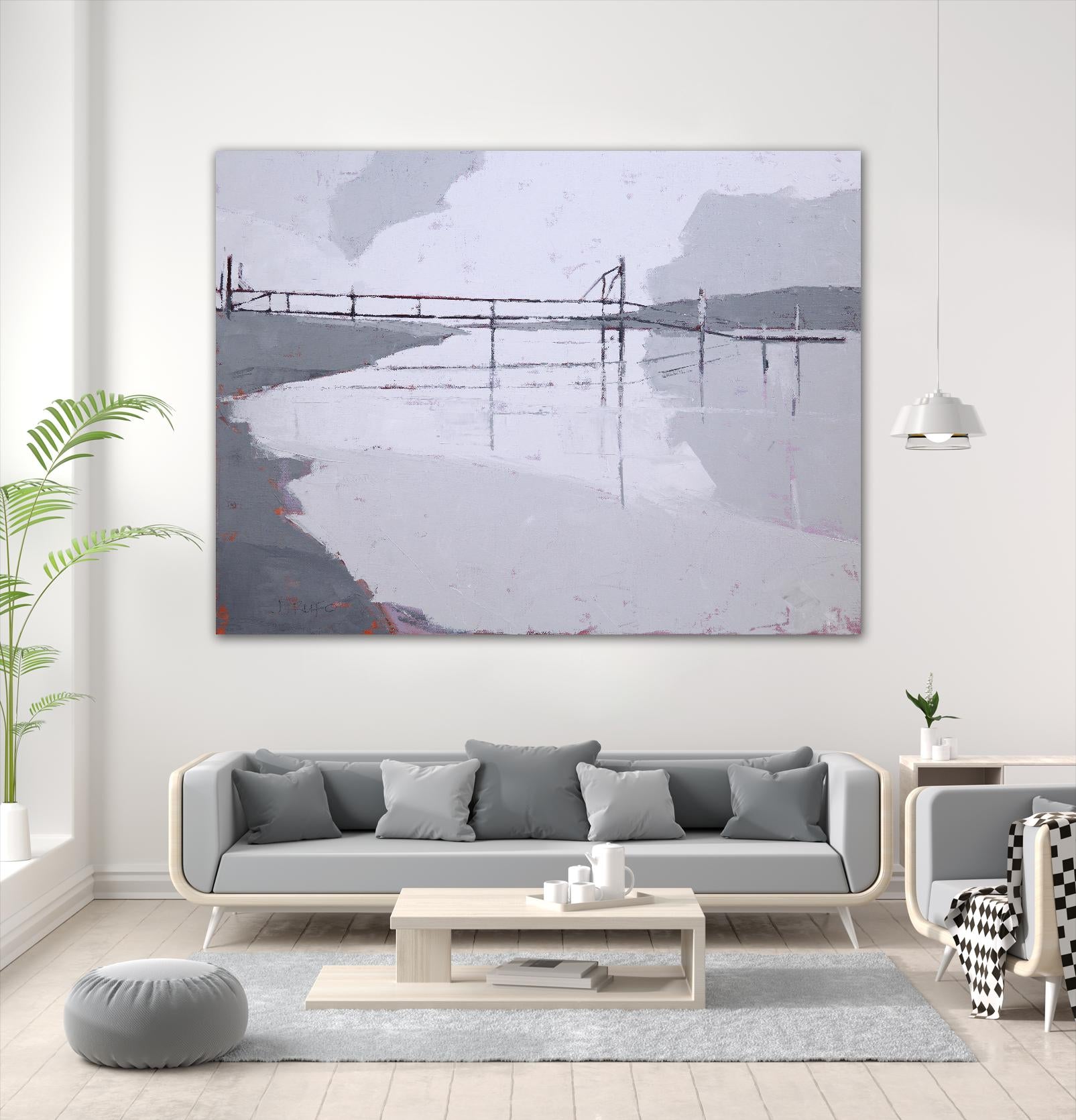 Tidal River by John Rufo on GIANT ART - white coastal, contemporary, landscapes, docks/piers, rivers/streams