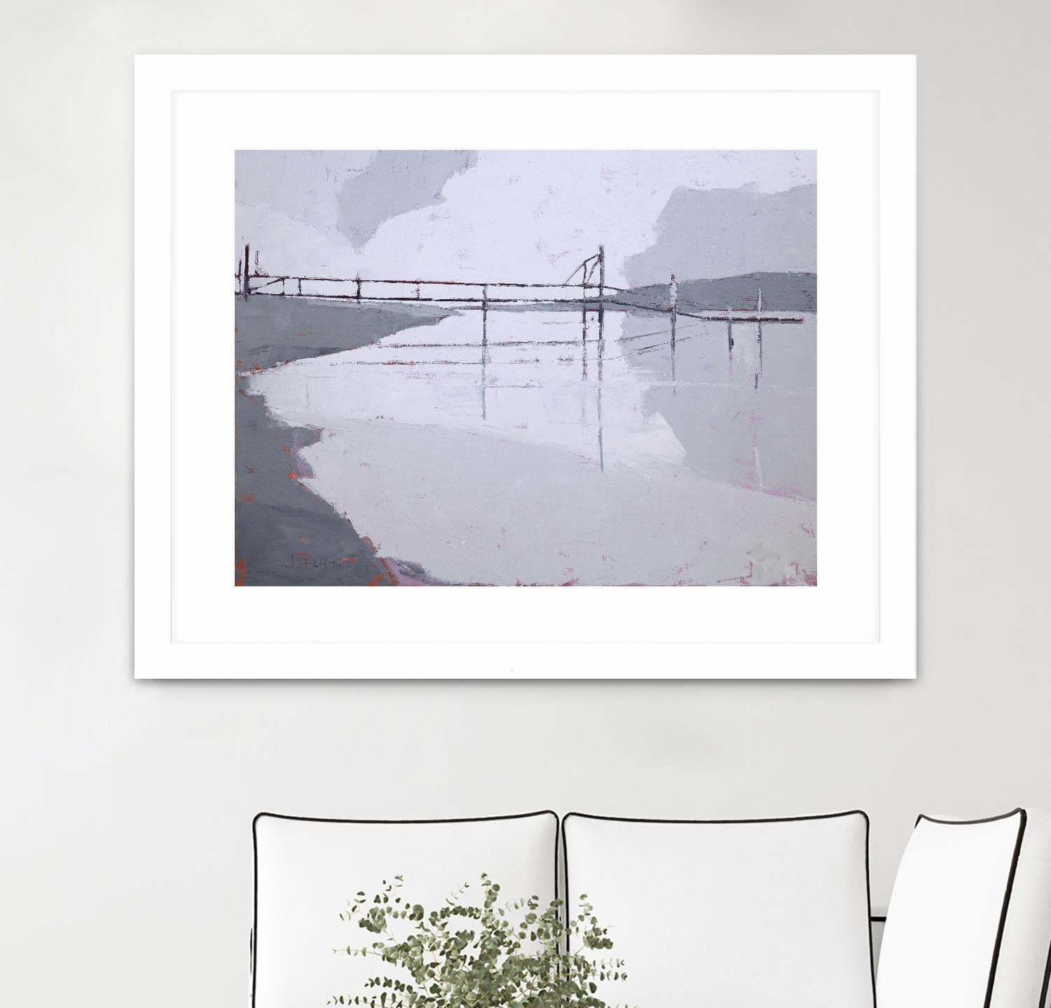 Tidal River by John Rufo on GIANT ART - white coastal, contemporary, landscapes, docks/piers, rivers/streams