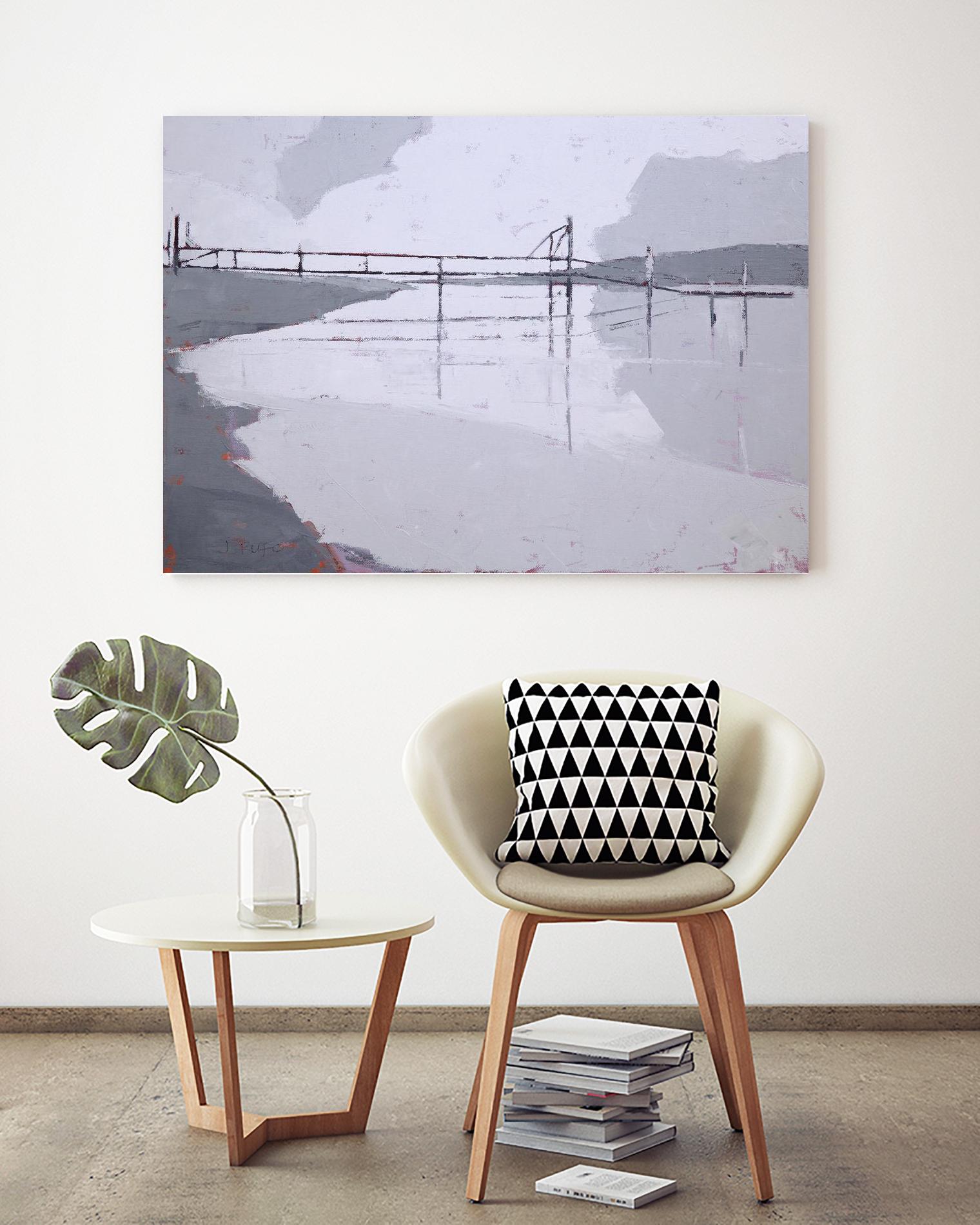 Tidal River by John Rufo on GIANT ART - white coastal, contemporary, landscapes, docks/piers, rivers/streams