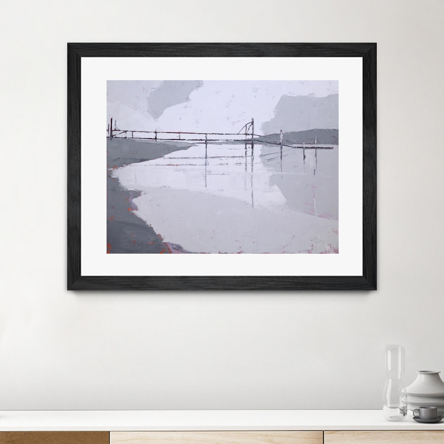 Tidal River by John Rufo on GIANT ART - white coastal, contemporary, landscapes, docks/piers, rivers/streams