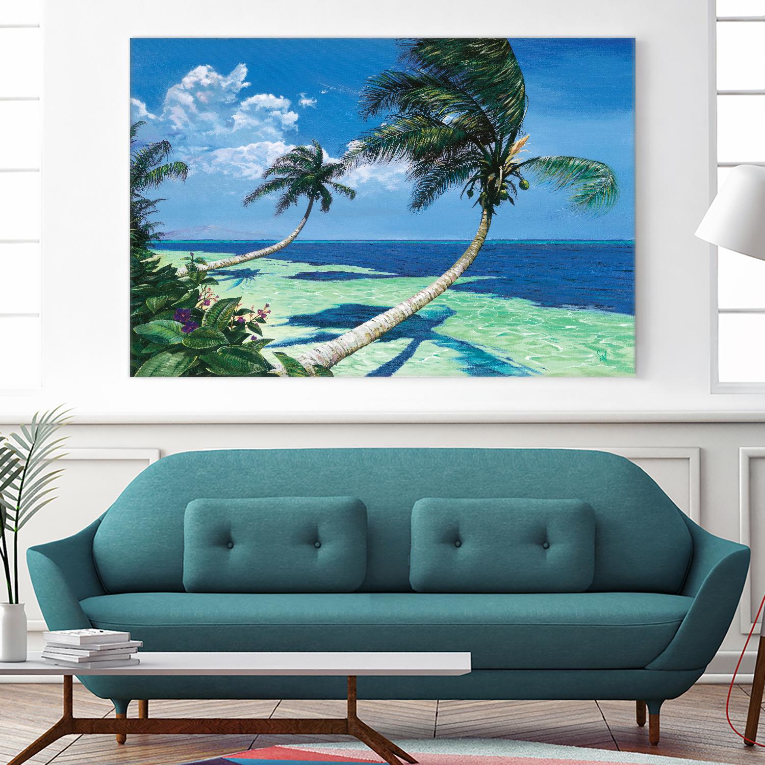 Beckoning Palms by Scott Westmoreland on GIANT ART - turquoise tropical