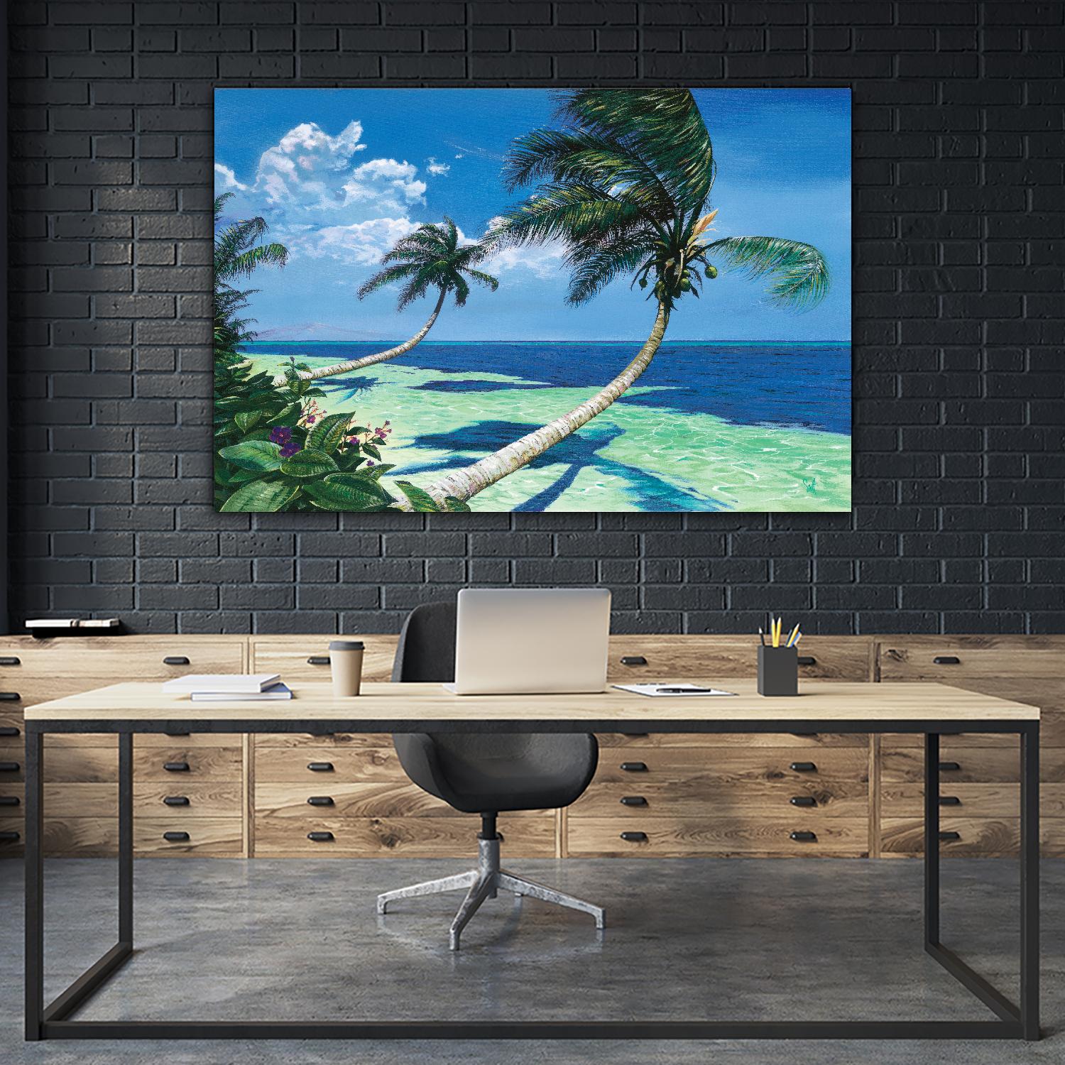 Beckoning Palms by Scott Westmoreland on GIANT ART - turquoise tropical
