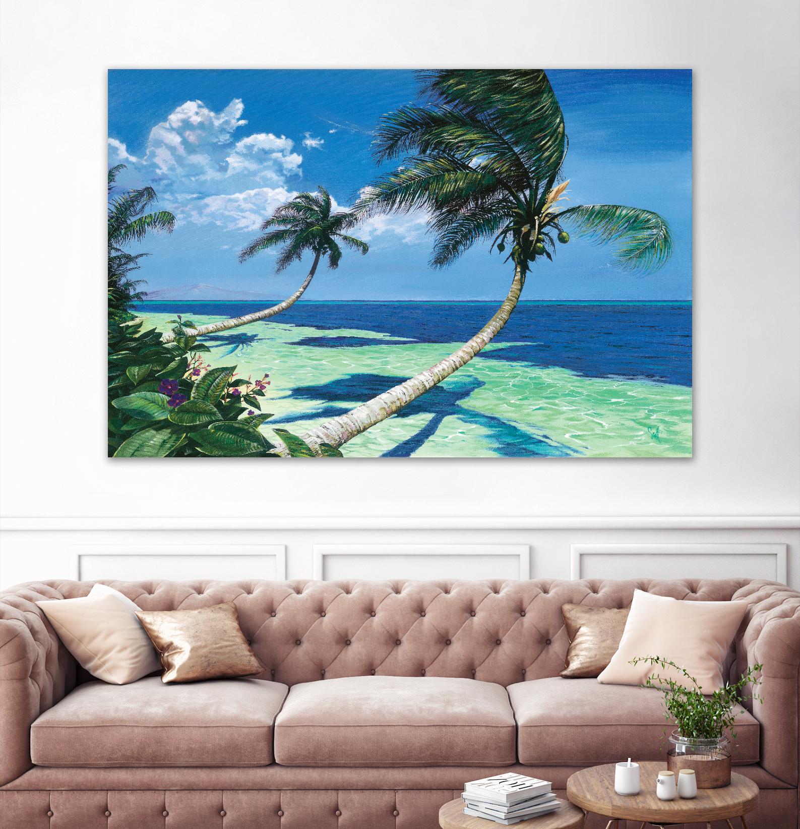 Beckoning Palms by Scott Westmoreland on GIANT ART - turquoise tropical
