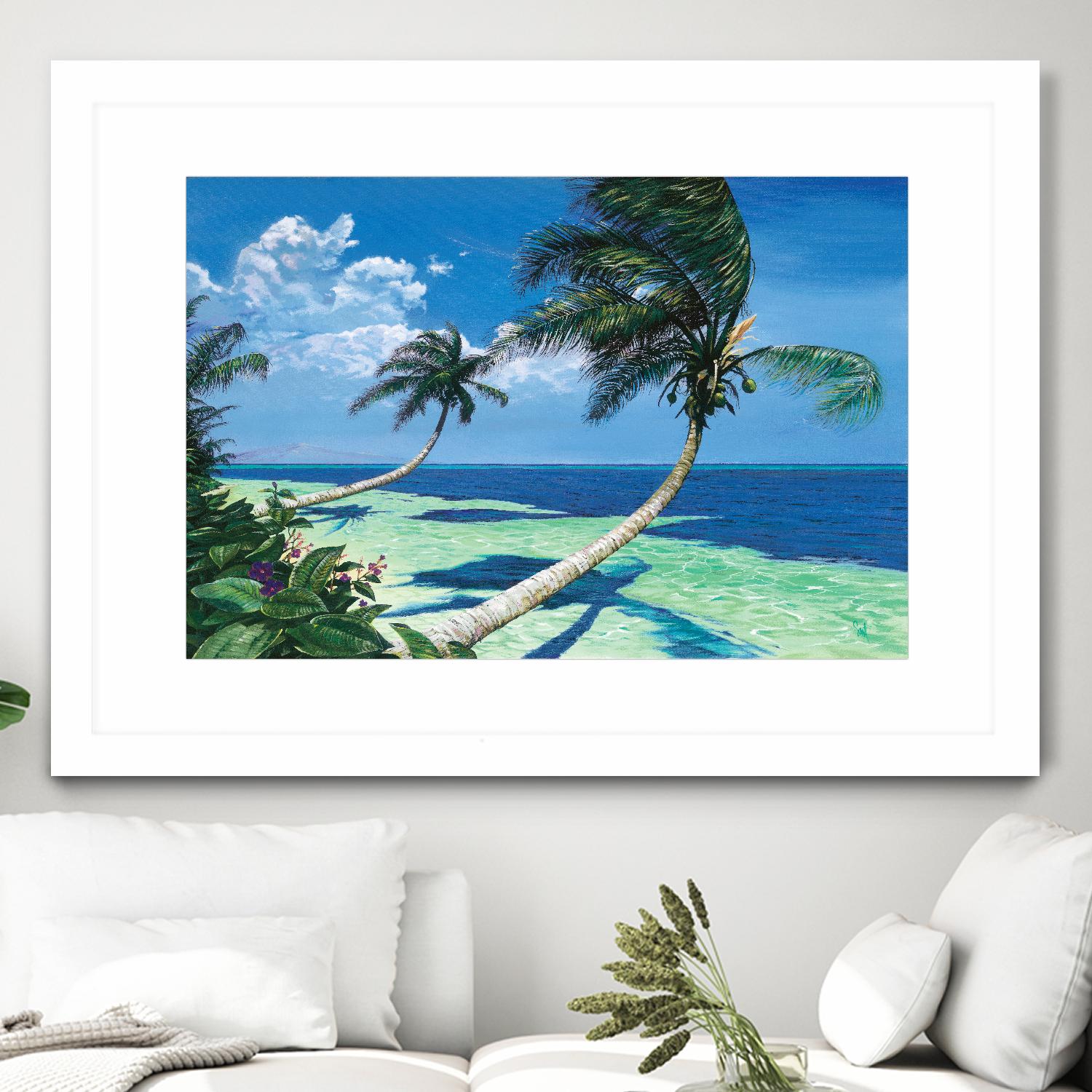 Beckoning Palms by Scott Westmoreland on GIANT ART - turquoise tropical