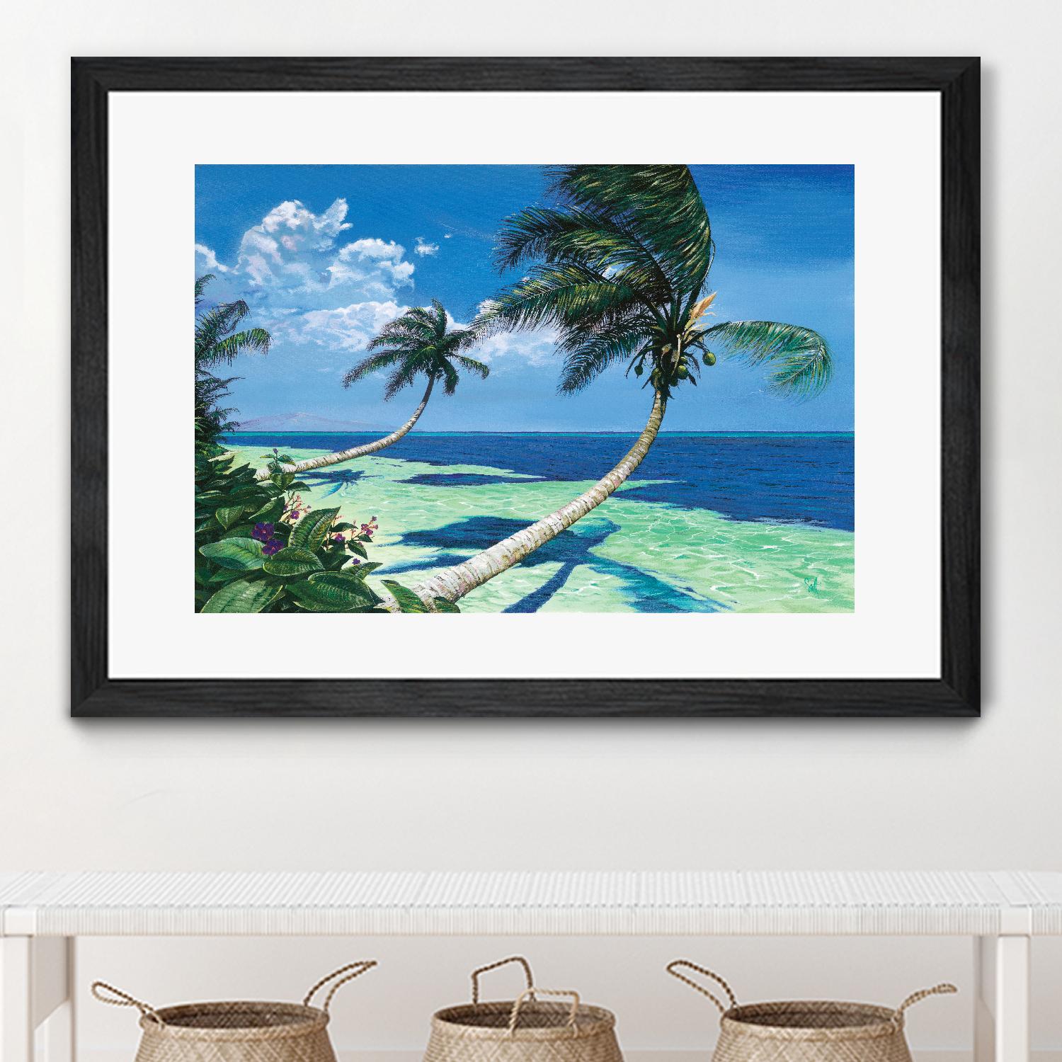 Beckoning Palms by Scott Westmoreland on GIANT ART - turquoise tropical