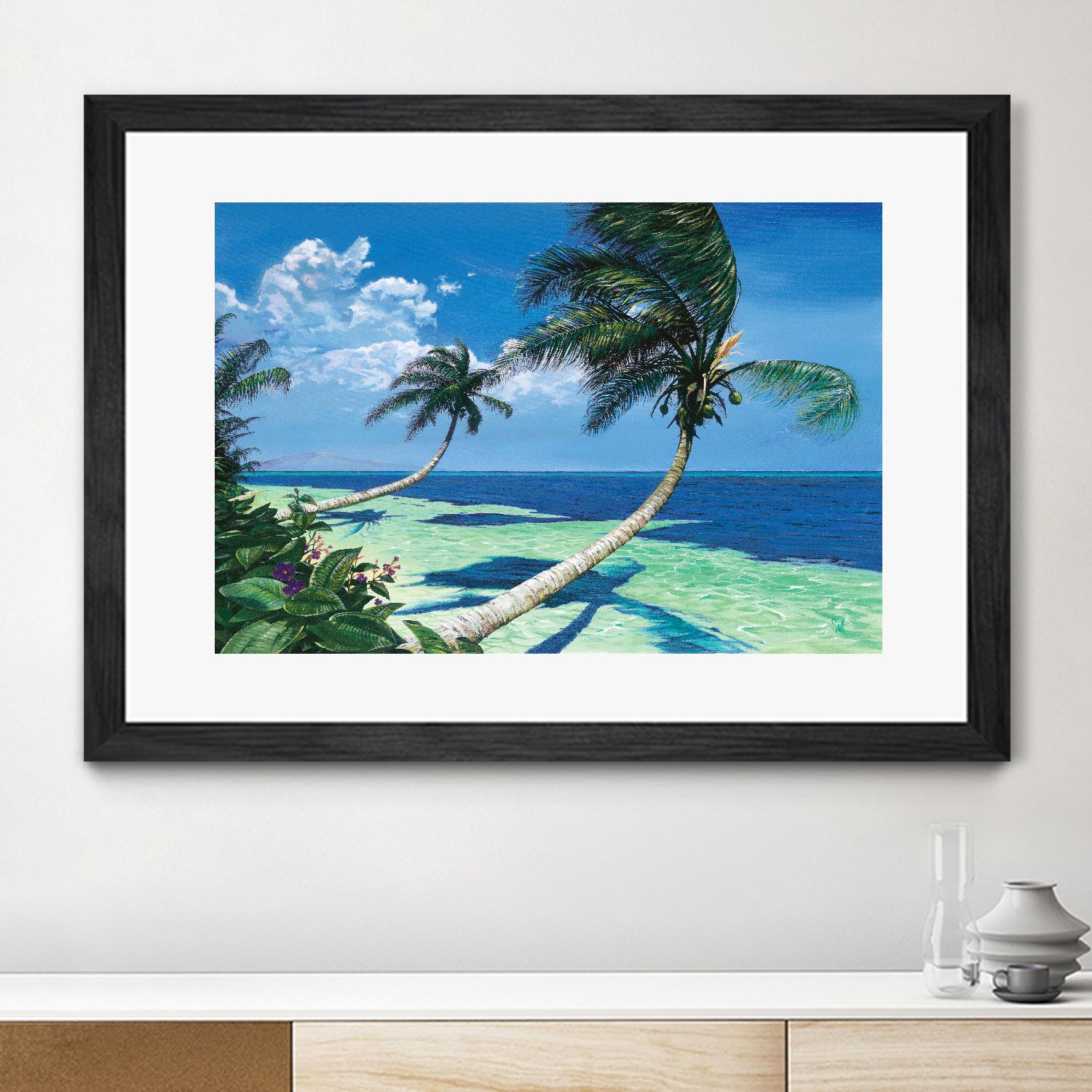 Beckoning Palms by Scott Westmoreland on GIANT ART - turquoise tropical