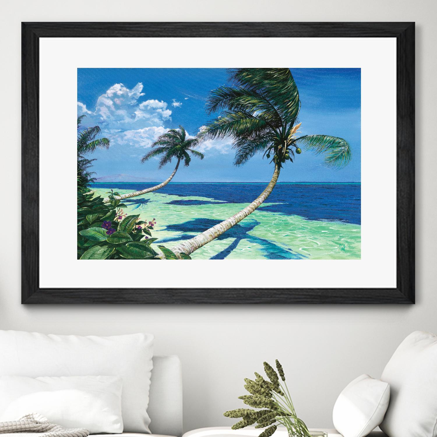 Beckoning Palms by Scott Westmoreland on GIANT ART - turquoise tropical