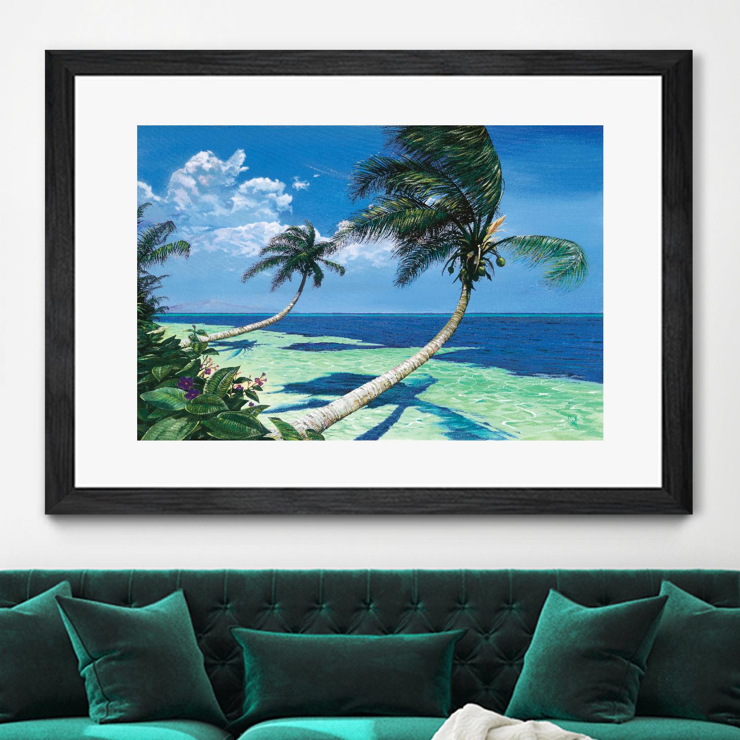 Beckoning Palms by Scott Westmoreland on GIANT ART - turquoise tropical