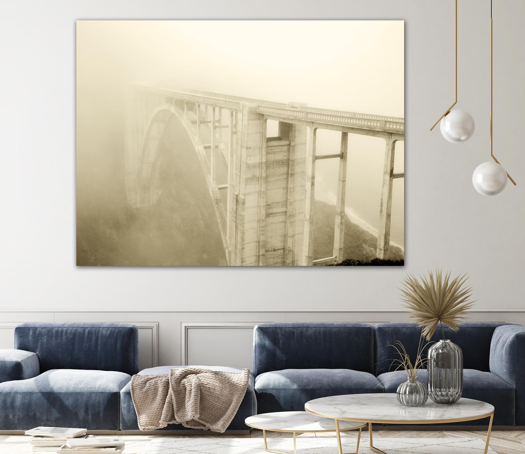 Misty Bridge by Dennis Frates on GIANT ART - grey photo art