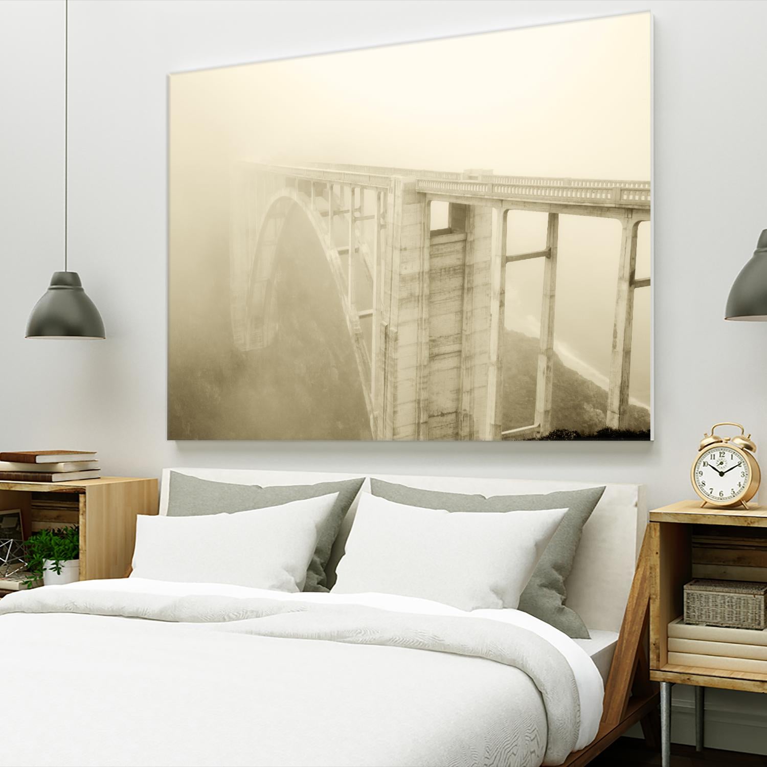 Misty Bridge by Dennis Frates on GIANT ART - grey photo art