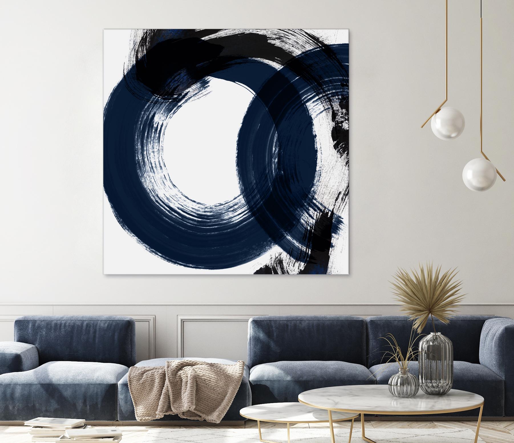 Deep Eternity by Isabelle Z on GIANT ART - blue black & white round