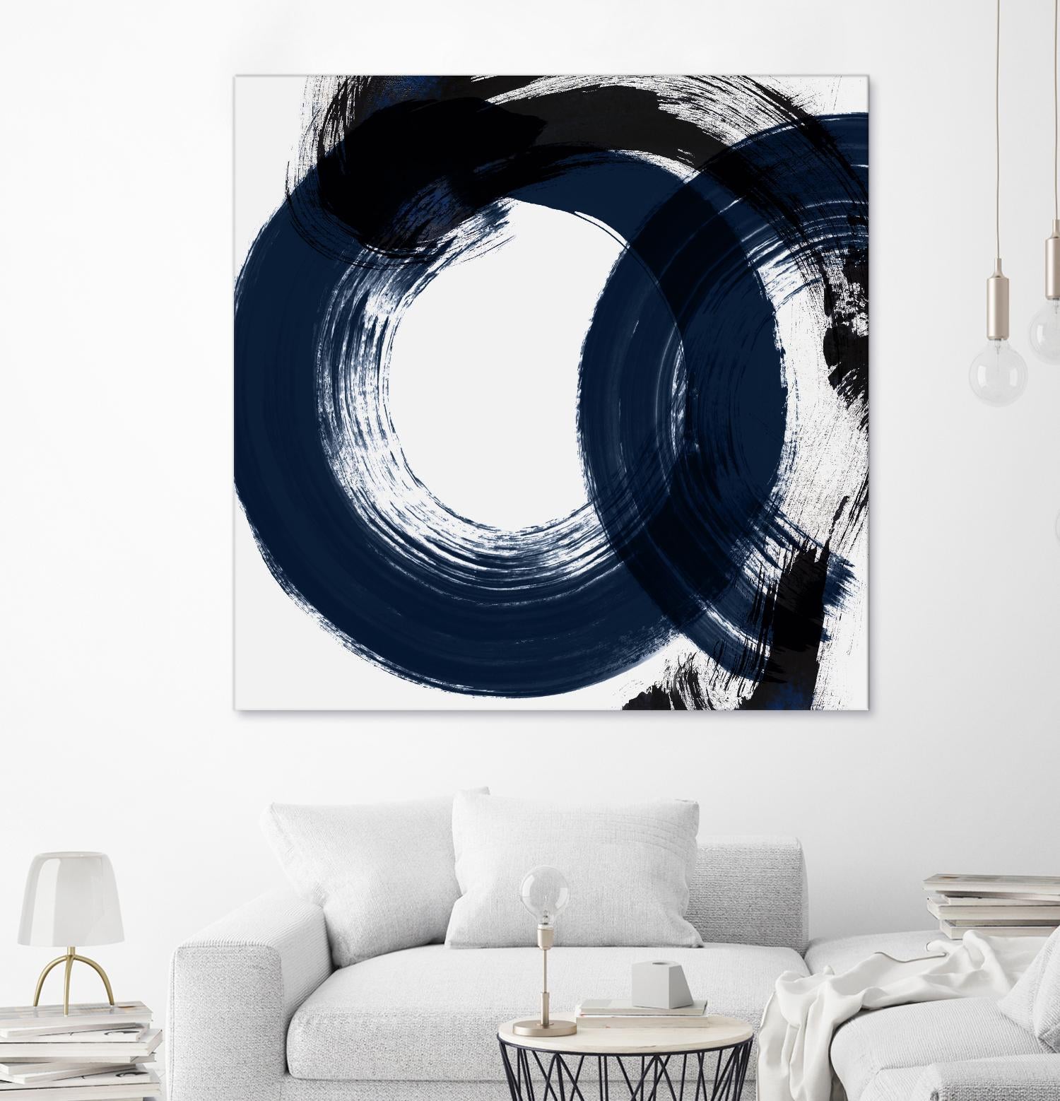 Deep Eternity by Isabelle Z on GIANT ART - blue black & white round